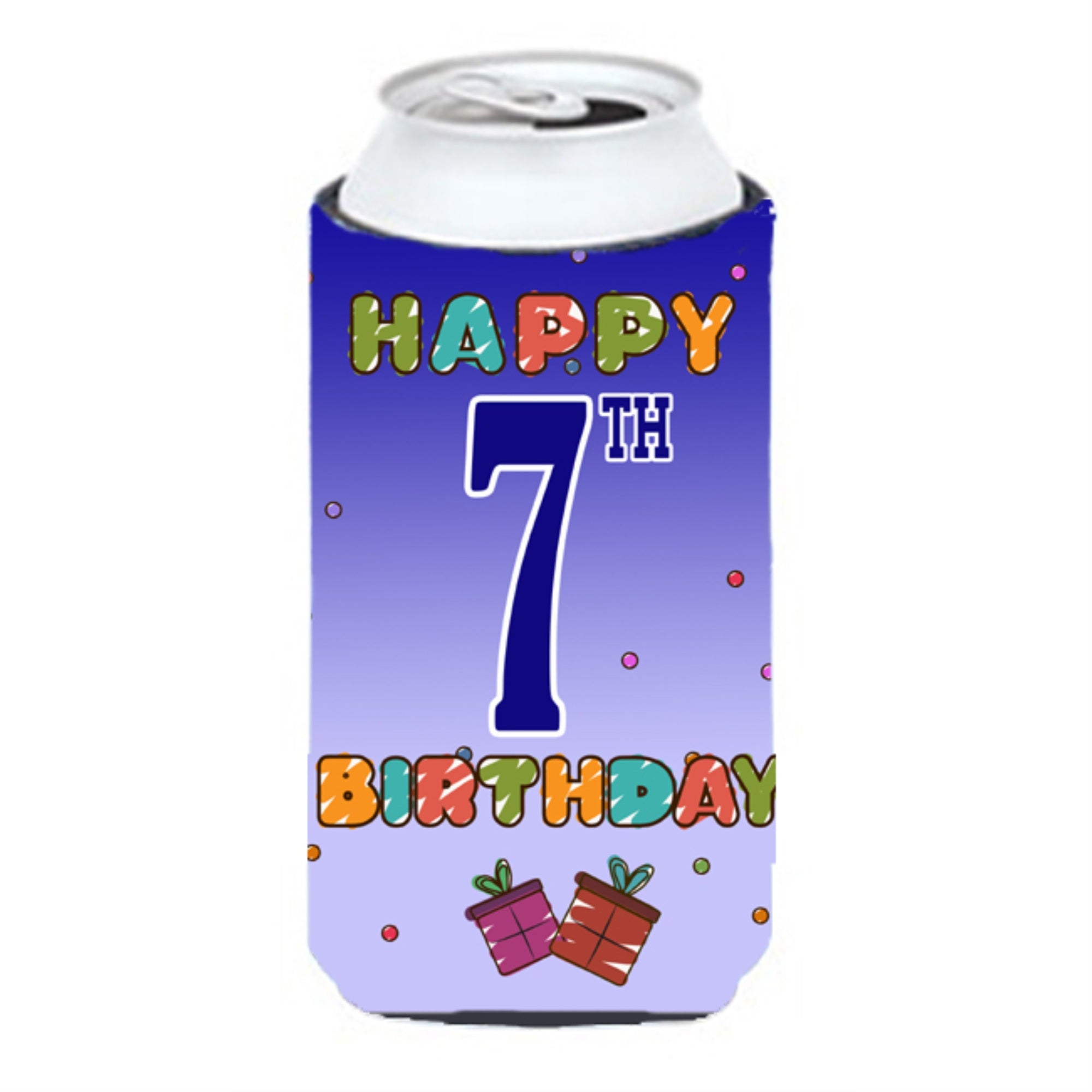 Happy 7Th Birthday Tall Boy Beverage Insulator Hugger Cj1098Tbc