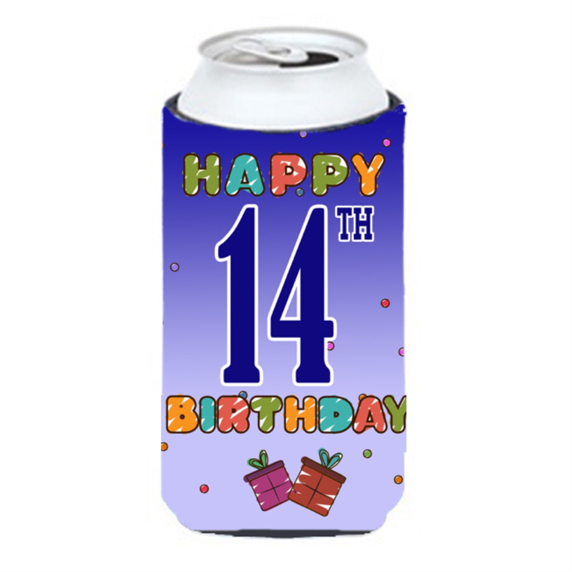 Happy 14Th Birthday Tall Boy Beverage Insulator Hugger Cj1105Tbc