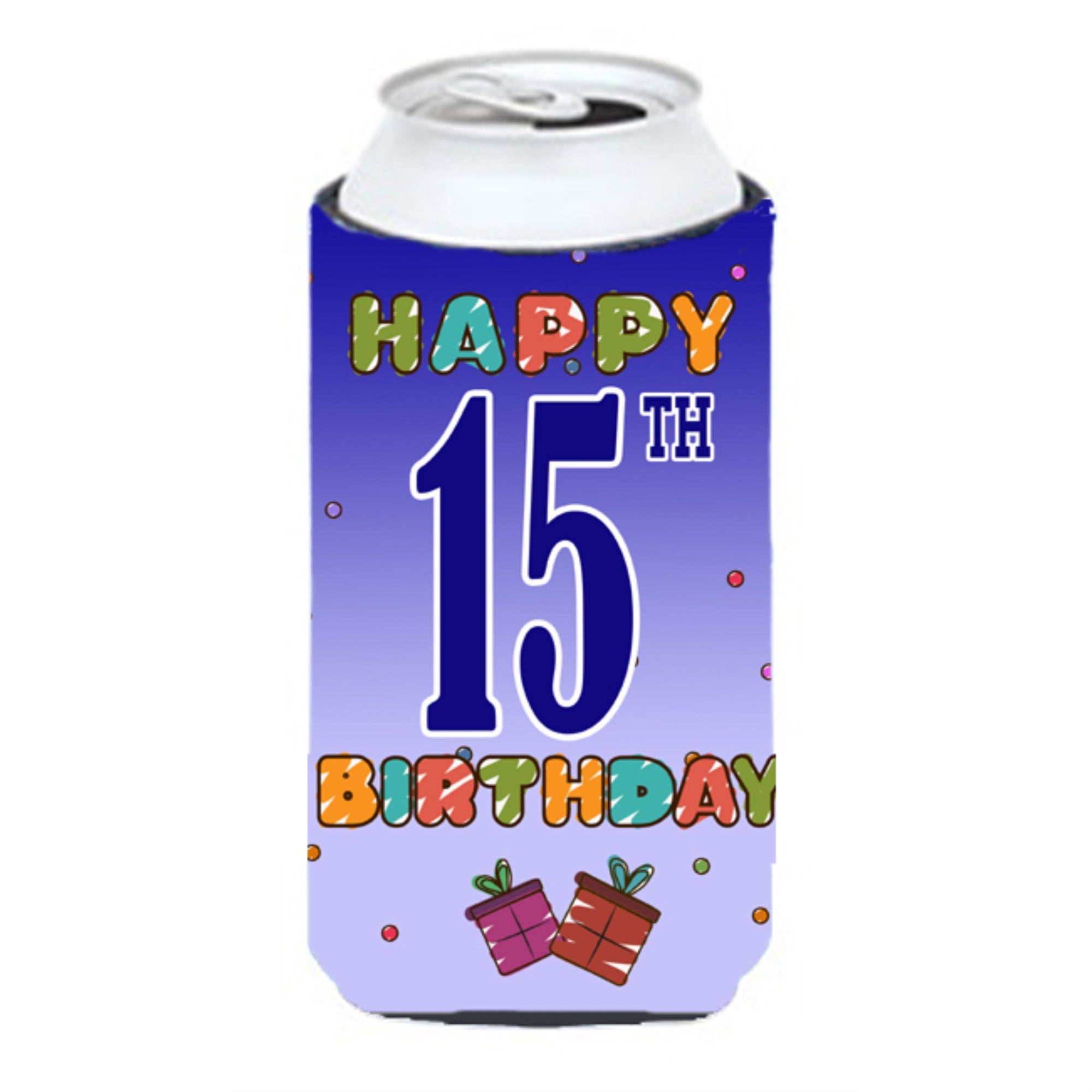 Happy 15Th Birthday Tall Boy Beverage Insulator Hugger Cj1106Tbc