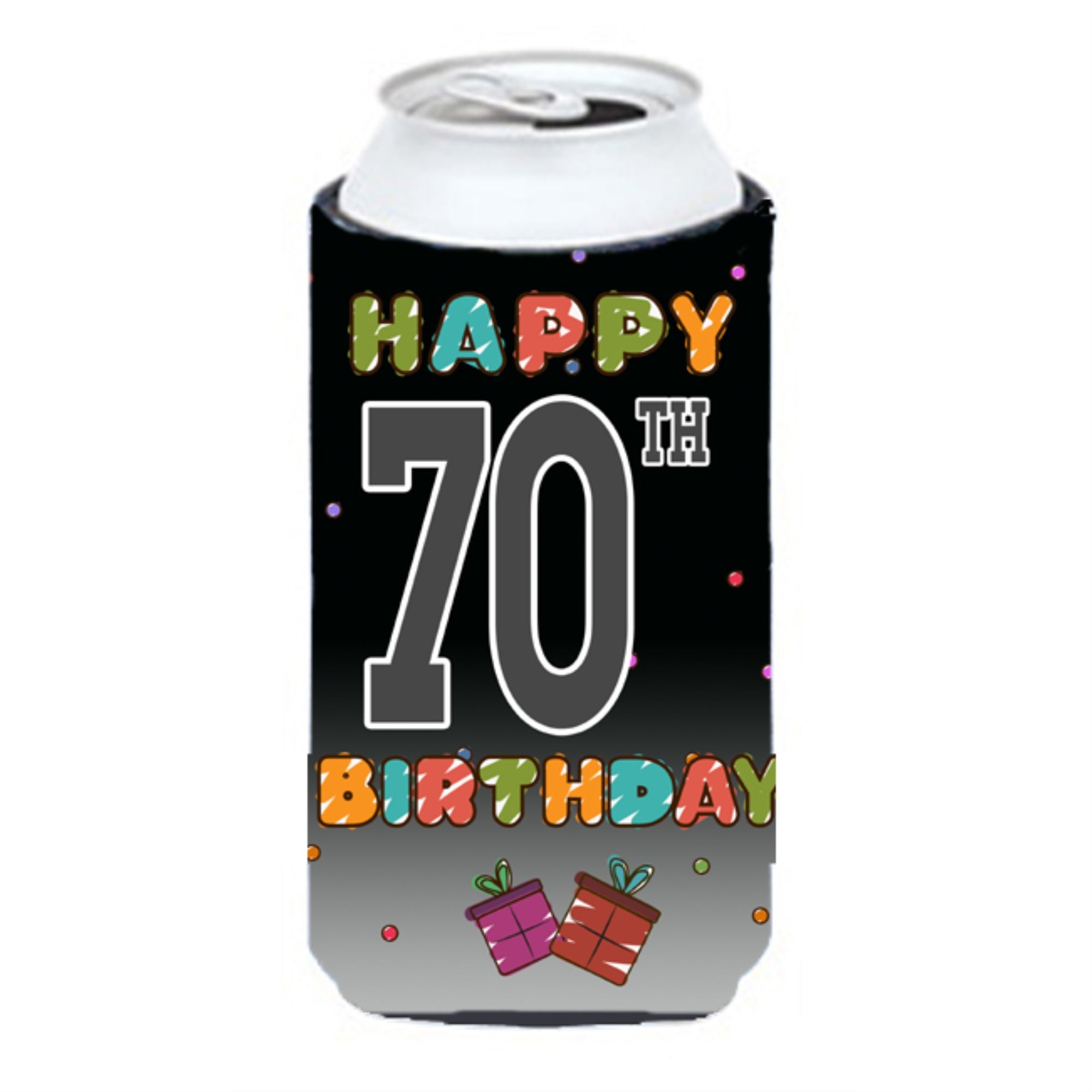 Happy 70Th Birthday Tall Boy Beverage Insulator Hugger Cj1126Tbc