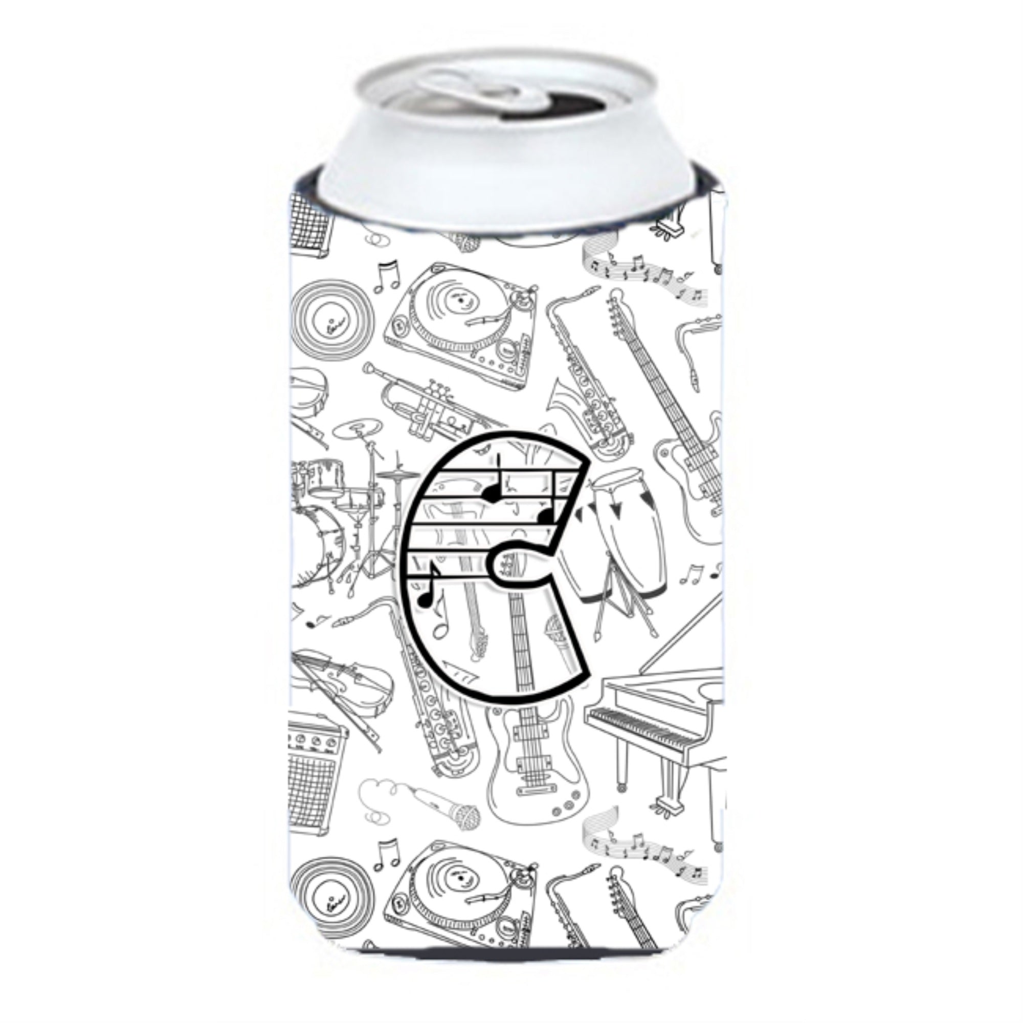 Letter C Musical Note Letters Tall Boy Beverage Insulator Hugger Cj2007-Ctbc