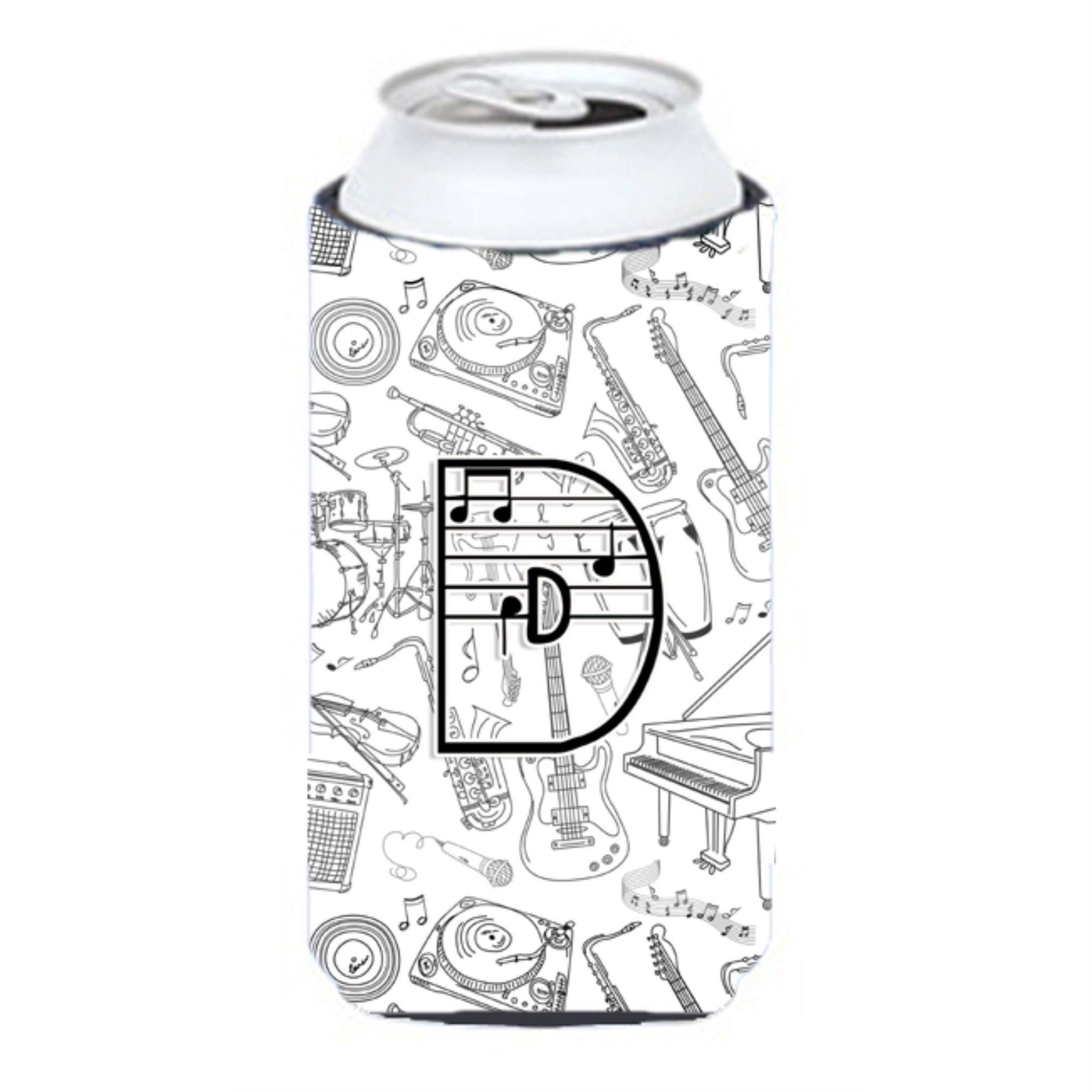 Letter D Musical Note Letters Tall Boy Beverage Insulator Hugger Cj2007-Dtbc