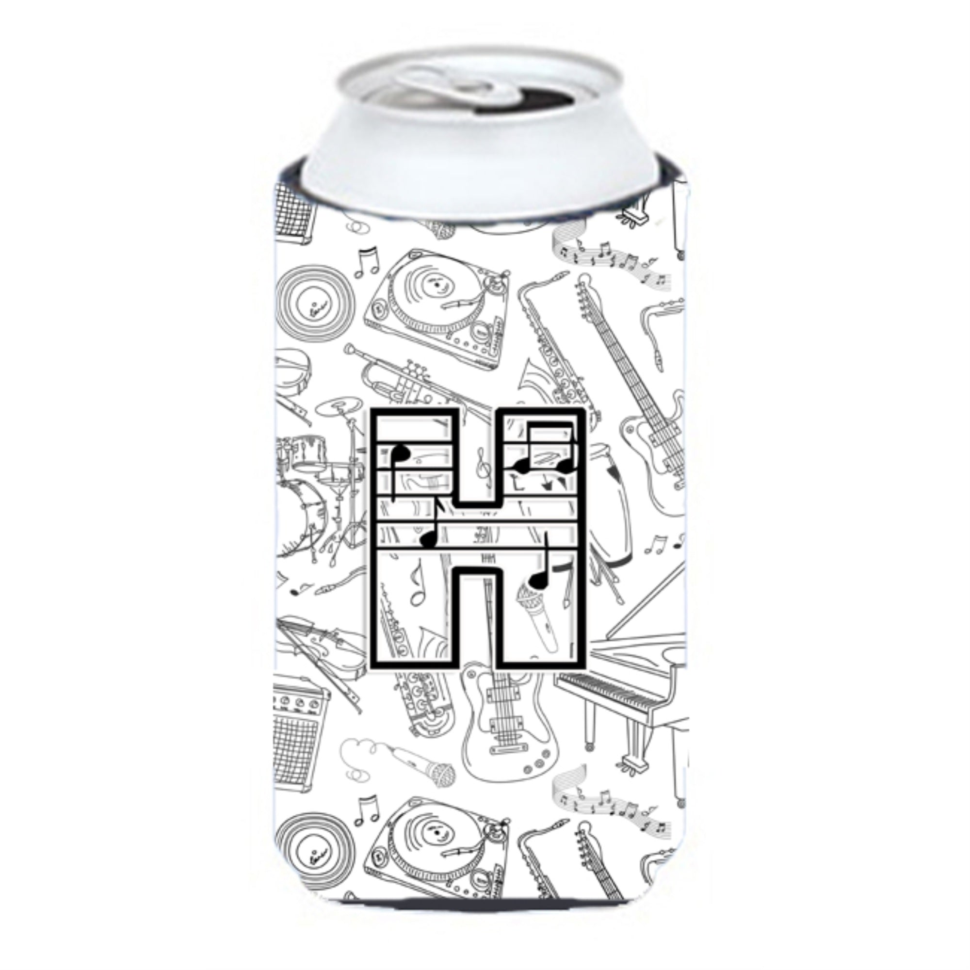 Letter H Musical Note Letters Tall Boy Beverage Insulator Hugger Cj2007-Htbc