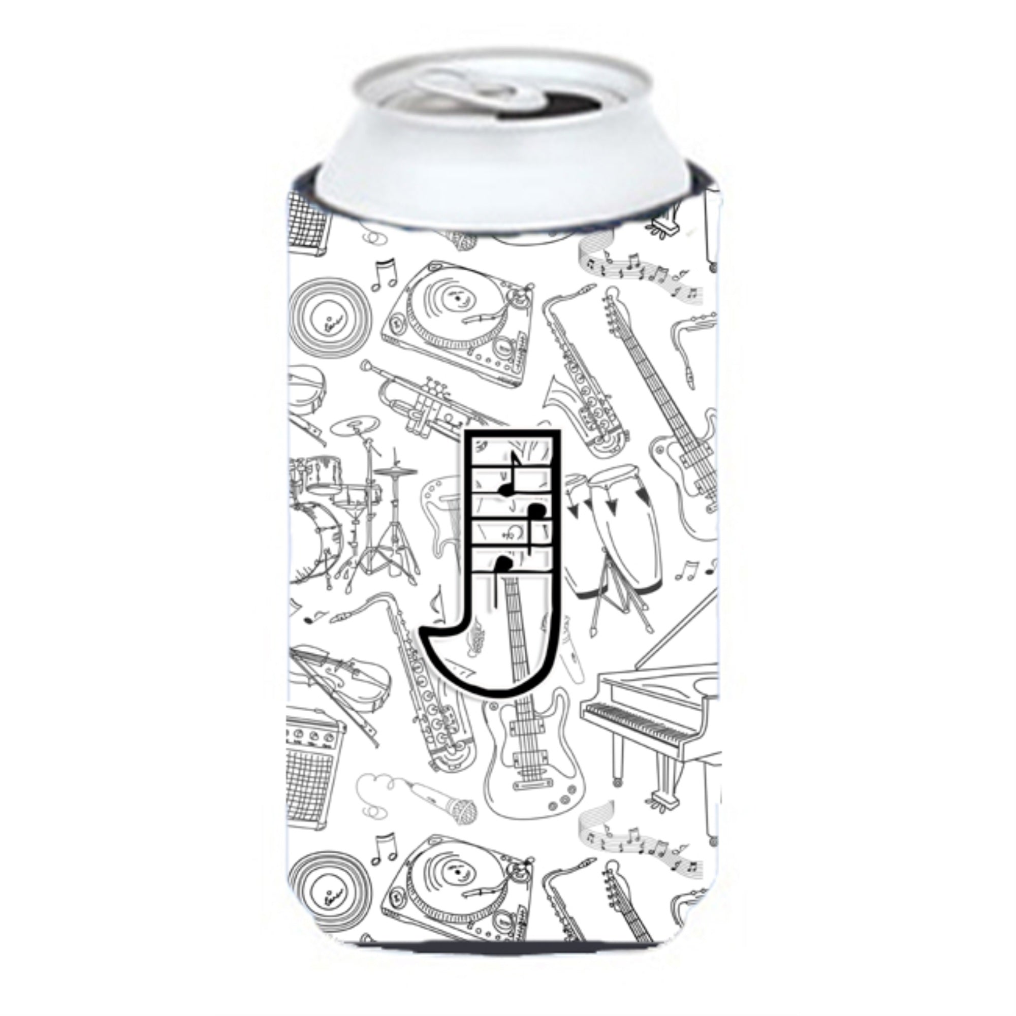 Letter J Musical Note Letters Tall Boy Beverage Insulator Hugger Cj2007-Jtbc