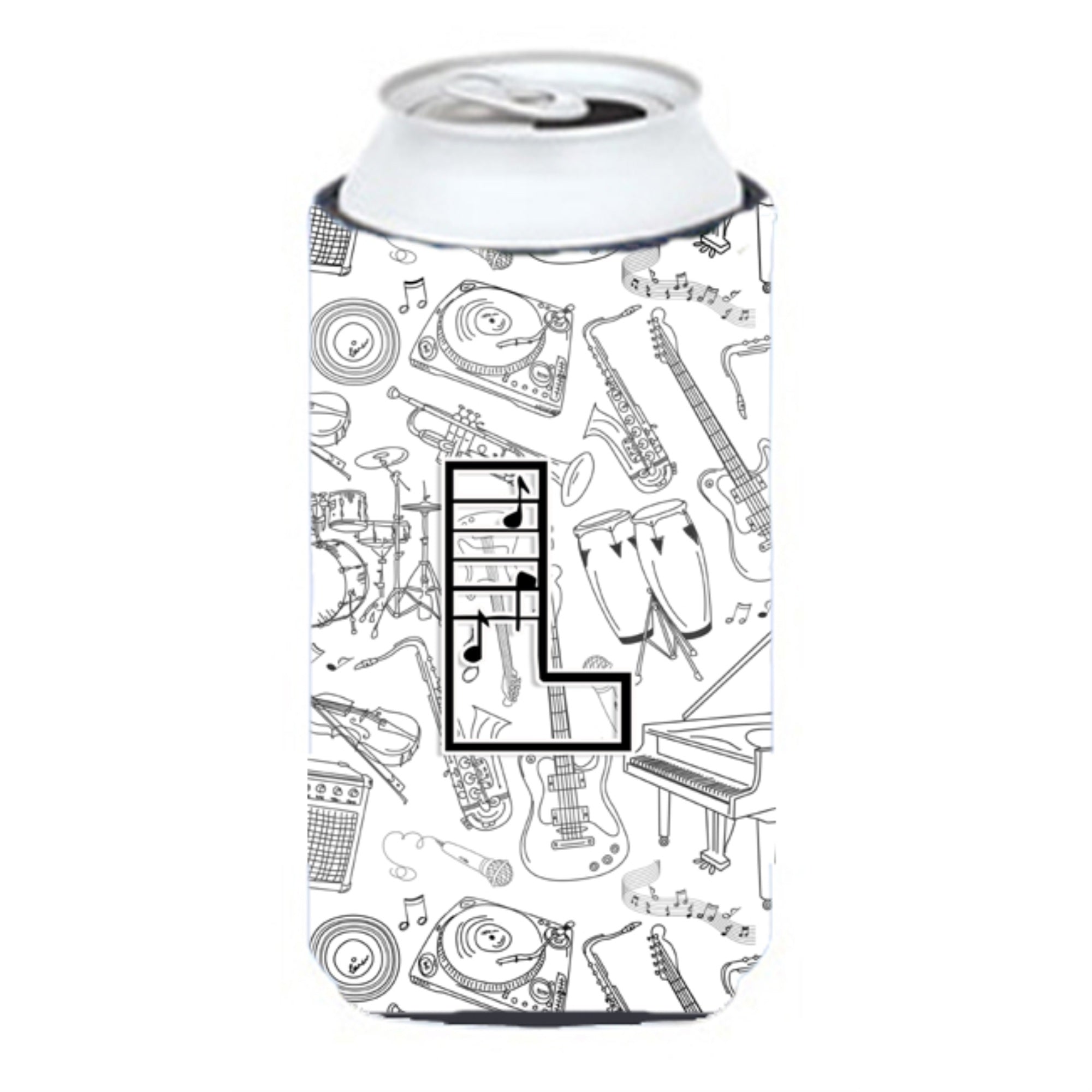 Letter L Musical Note Letters Tall Boy Beverage Insulator Hugger Cj2007-Ltbc
