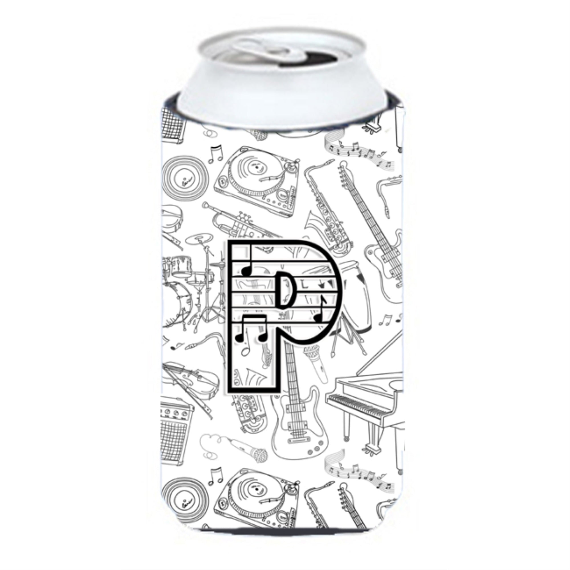 Letter P Musical Note Letters Tall Boy Beverage Insulator Hugger Cj2007-Ptbc