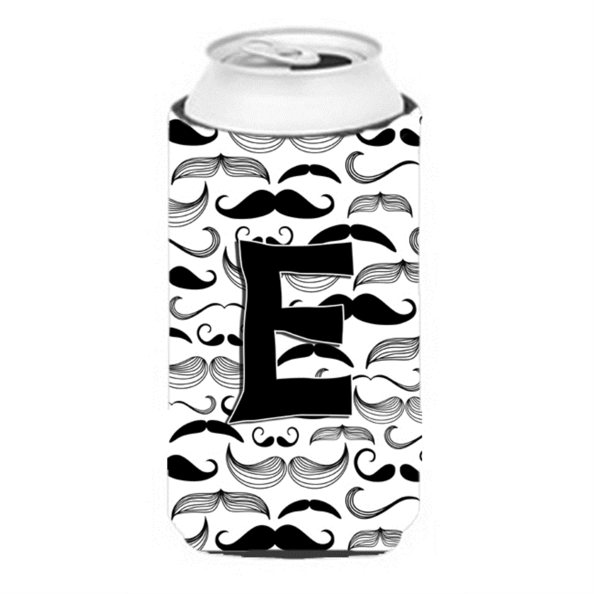 Letter E Moustache Initial Tall Boy Beverage Insulator Hugger Cj2009-Etbc