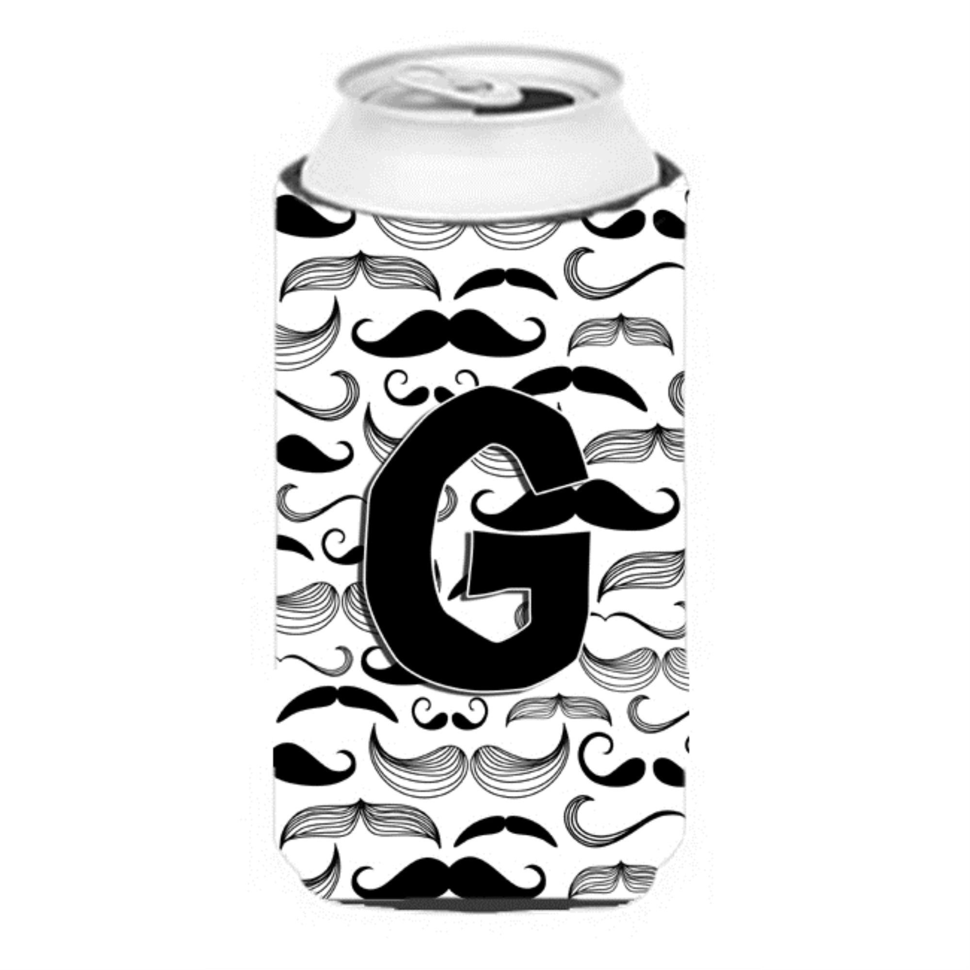 Letter G Moustache Initial Tall Boy Beverage Insulator Hugger Cj2009-Gtbc