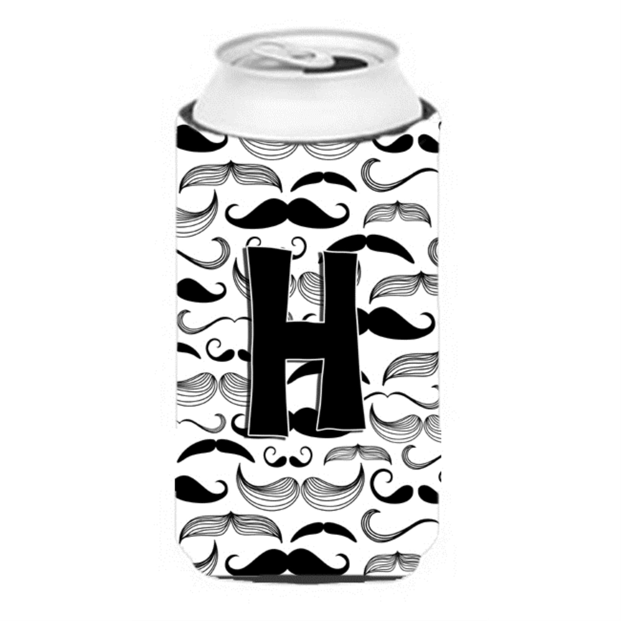 Letter H Moustache Initial Tall Boy Beverage Insulator Hugger Cj2009-Htbc