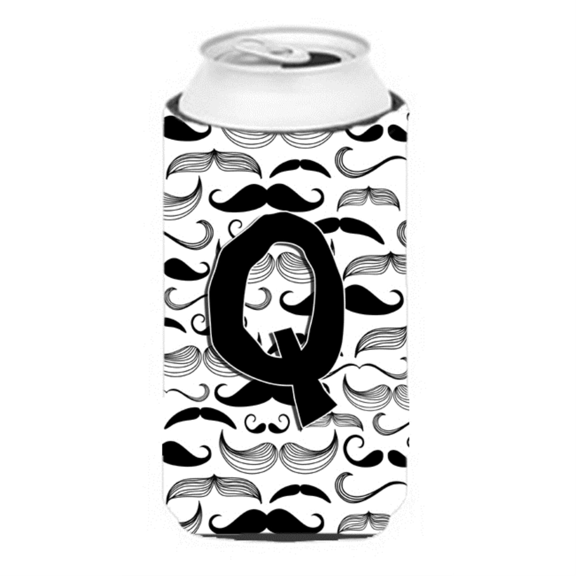 Letter Q Moustache Initial Tall Boy Beverage Insulator Hugger Cj2009-Qtbc