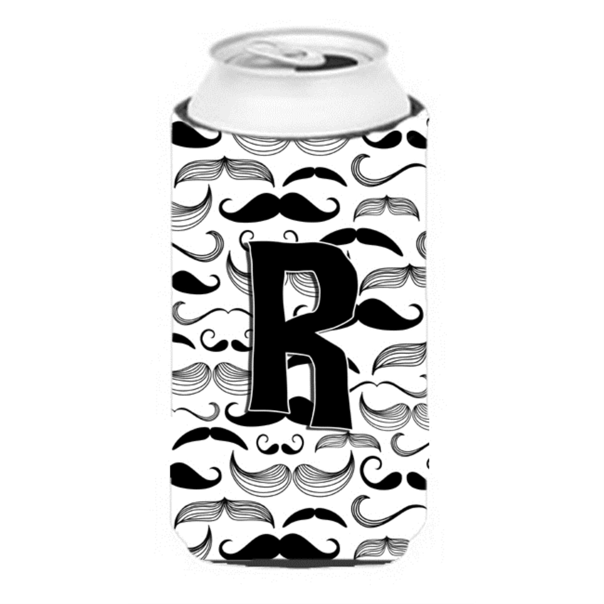 Letter R Moustache Initial Tall Boy Beverage Insulator Hugger Cj2009-Rtbc