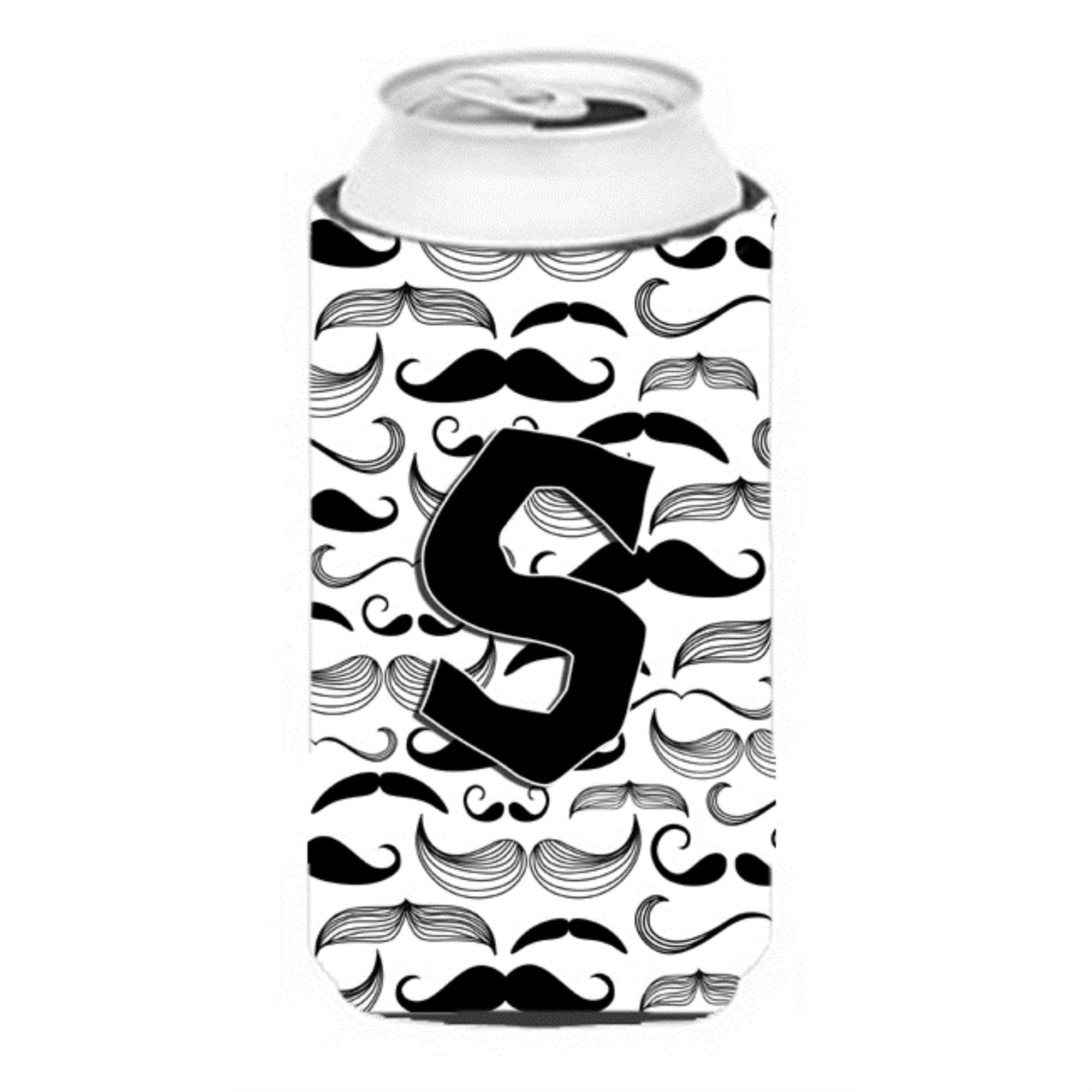 Letter S Moustache Initial Tall Boy Beverage Insulator Hugger Cj2009-Stbc