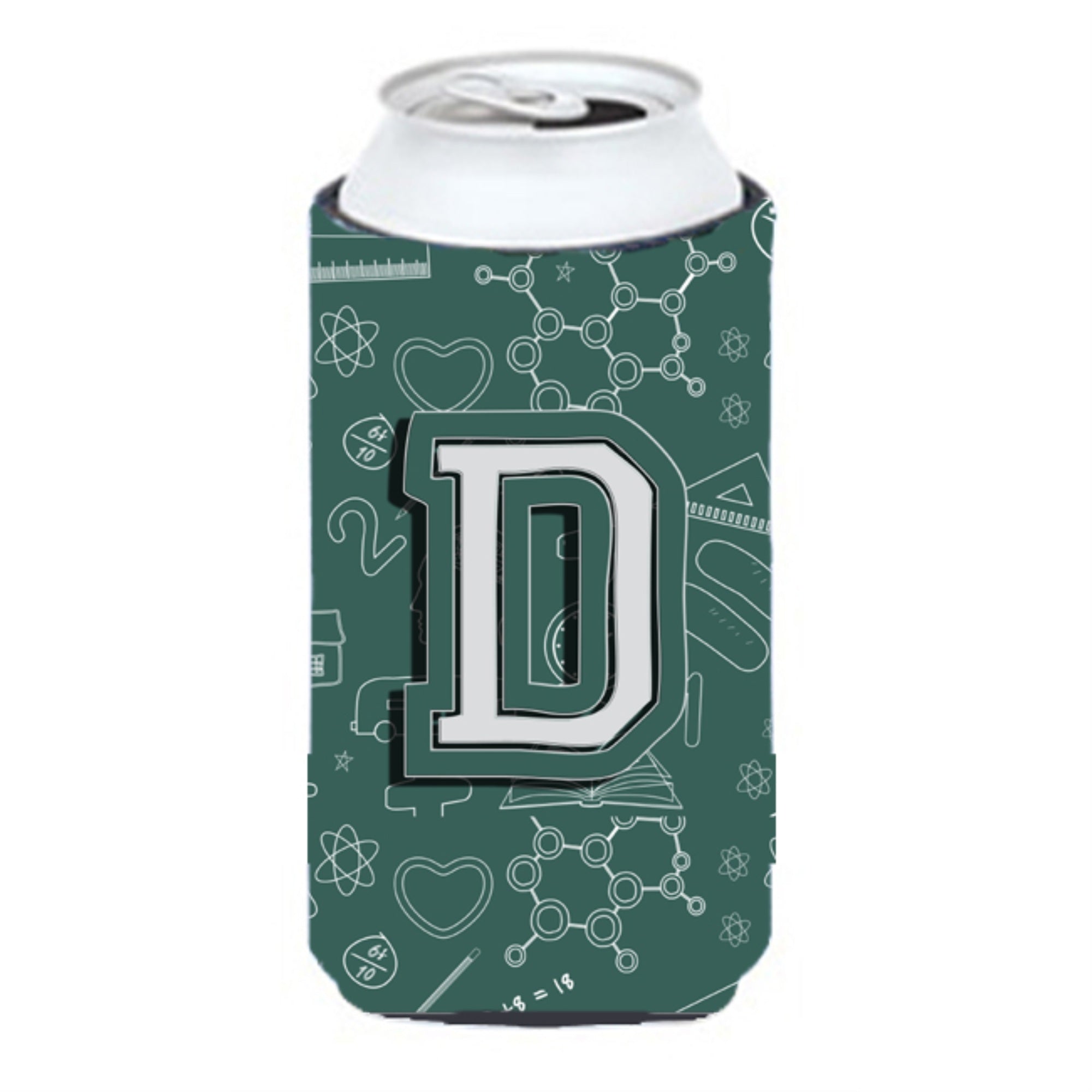 Letter D Back To School Initial Tall Boy Beverage Insulator Hugger Cj2010-Dtbc