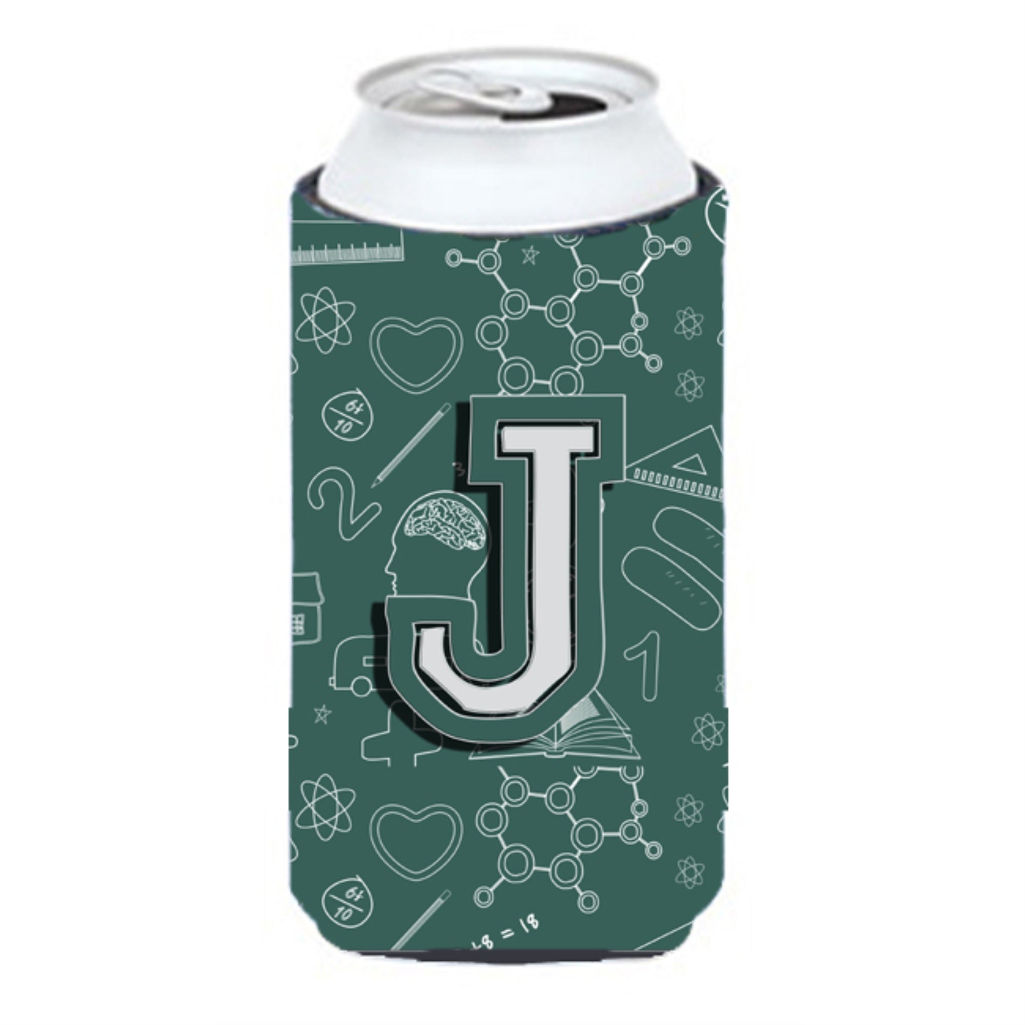 Letter J Back To School Initial Tall Boy Beverage Insulator Hugger Cj2010-Jtbc