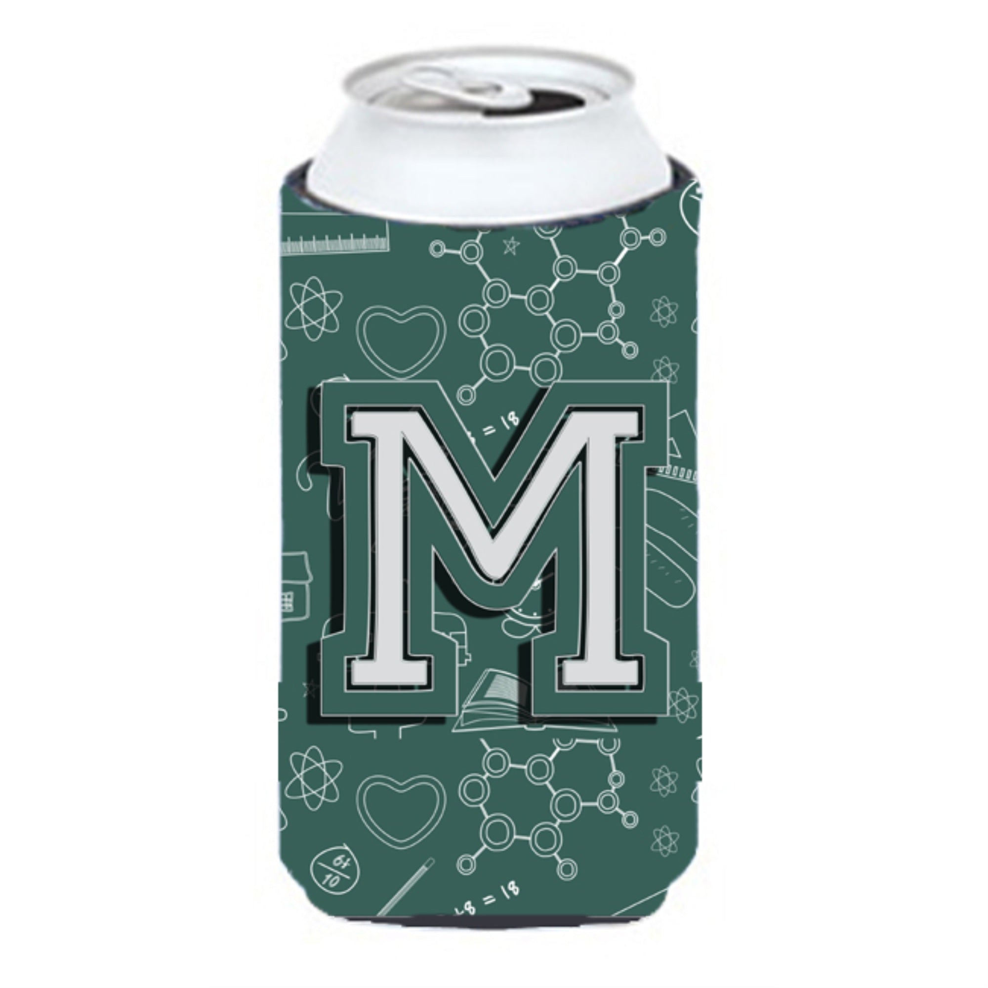 Letter M Back To School Initial Tall Boy Beverage Insulator Hugger Cj2010-Mtbc