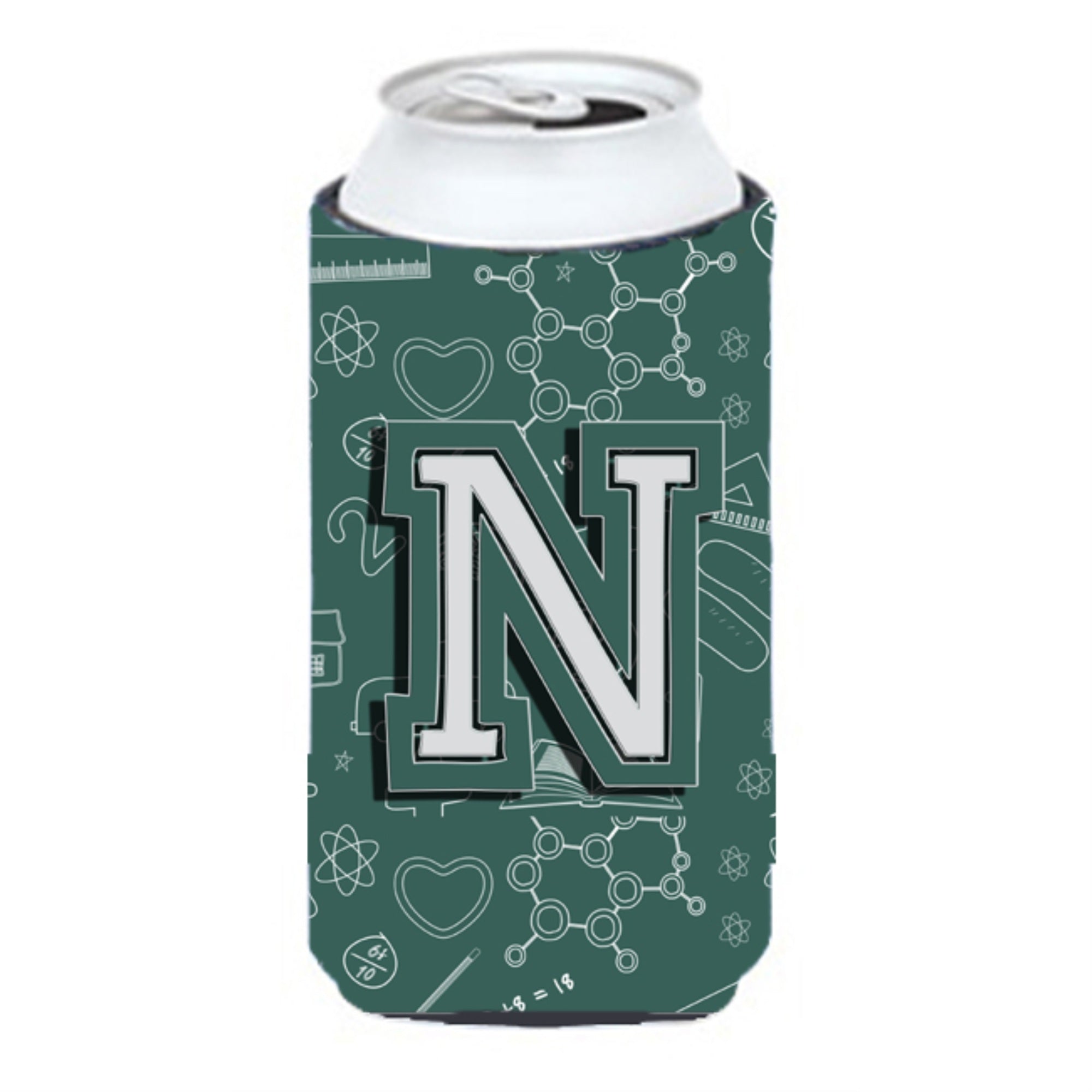 Letter N Back To School Initial Tall Boy Beverage Insulator Hugger Cj2010-Ntbc