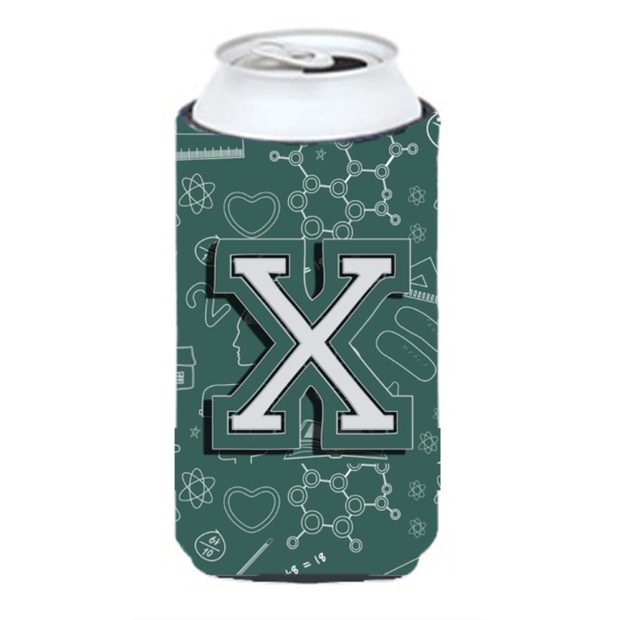 Letter X Back To School Initial Tall Boy Beverage Insulator Hugger Cj2010-Xtbc