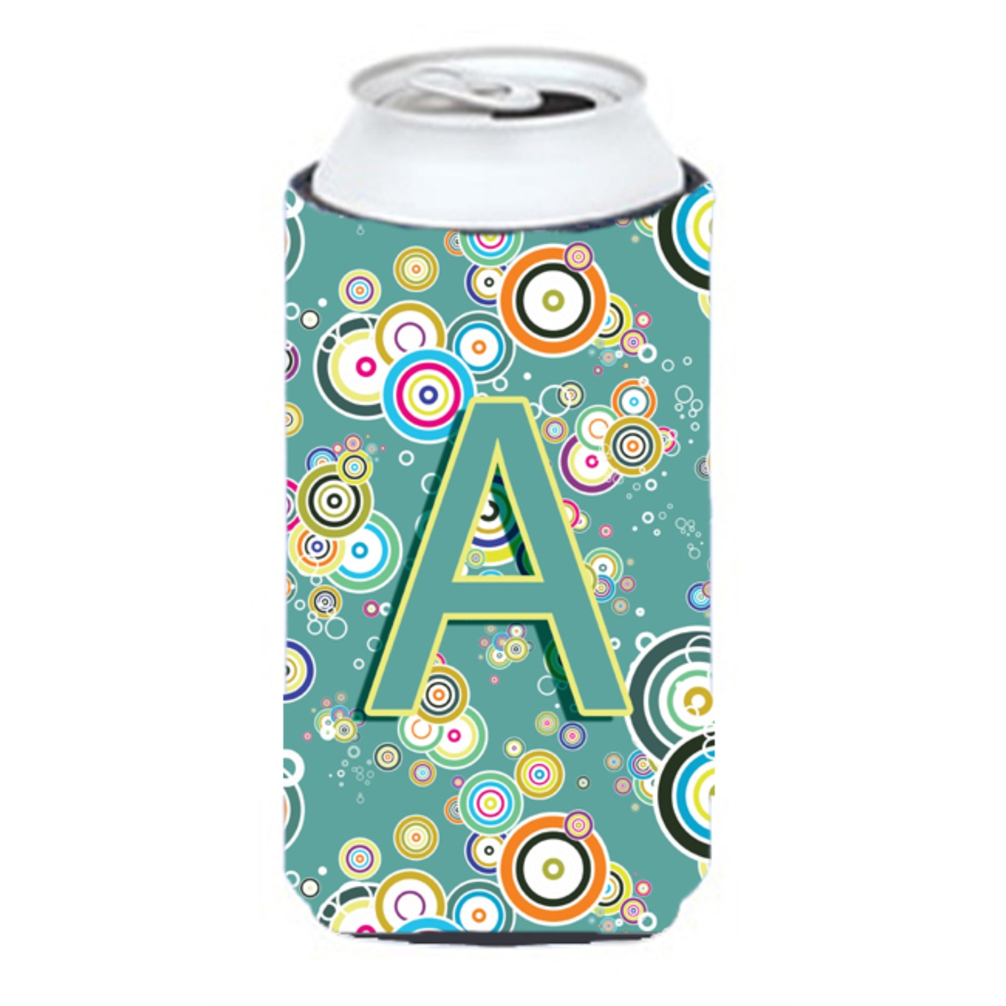 Letter A Circle Circle Teal Initial Alphabet Tall Boy Beverage Insulator Hugger Cj2015-Atbc