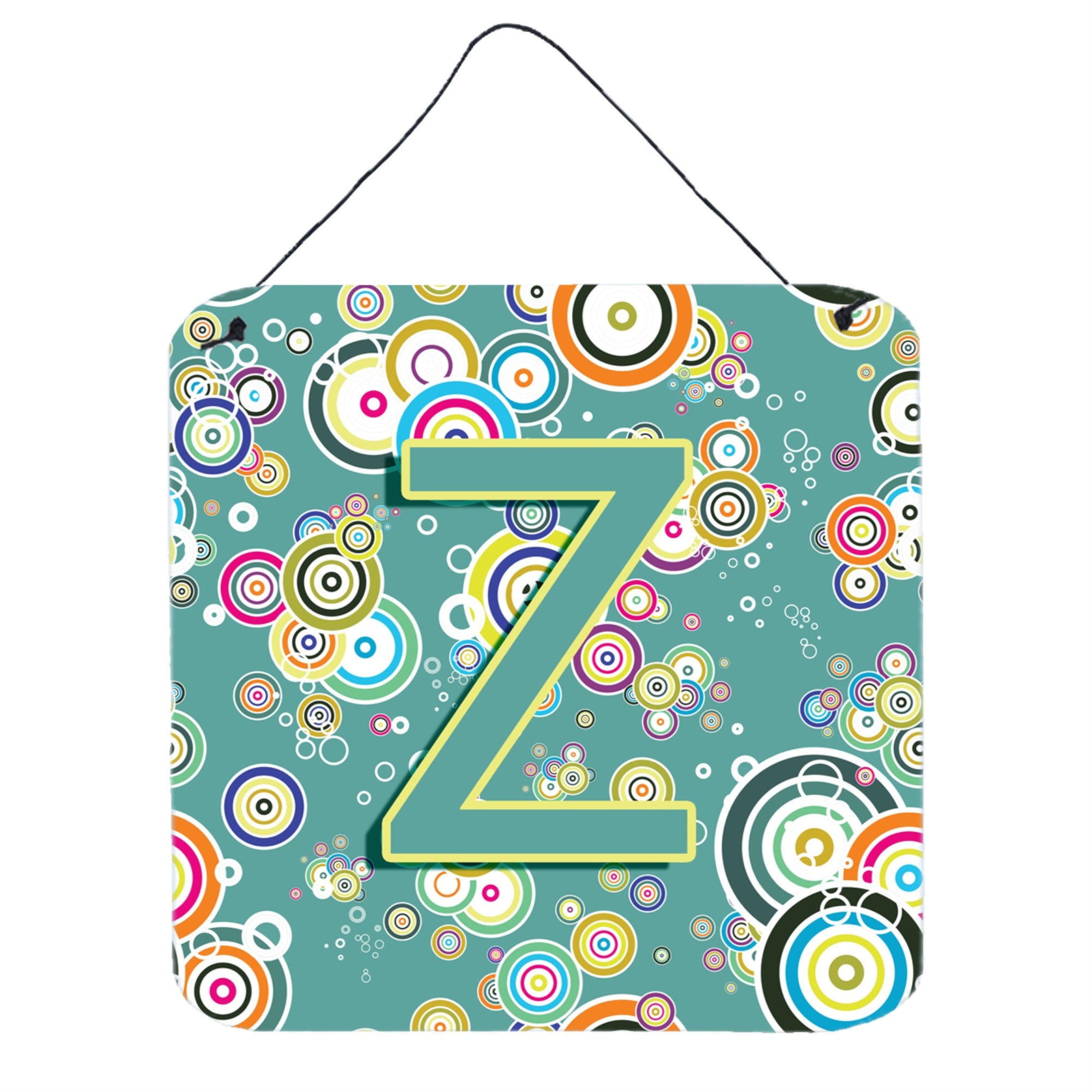 'Caroline'S Treasures Letter Z Circle Teal Initial With Alphabet Wall Or Door Hanging Prints, 6 X 6''''''