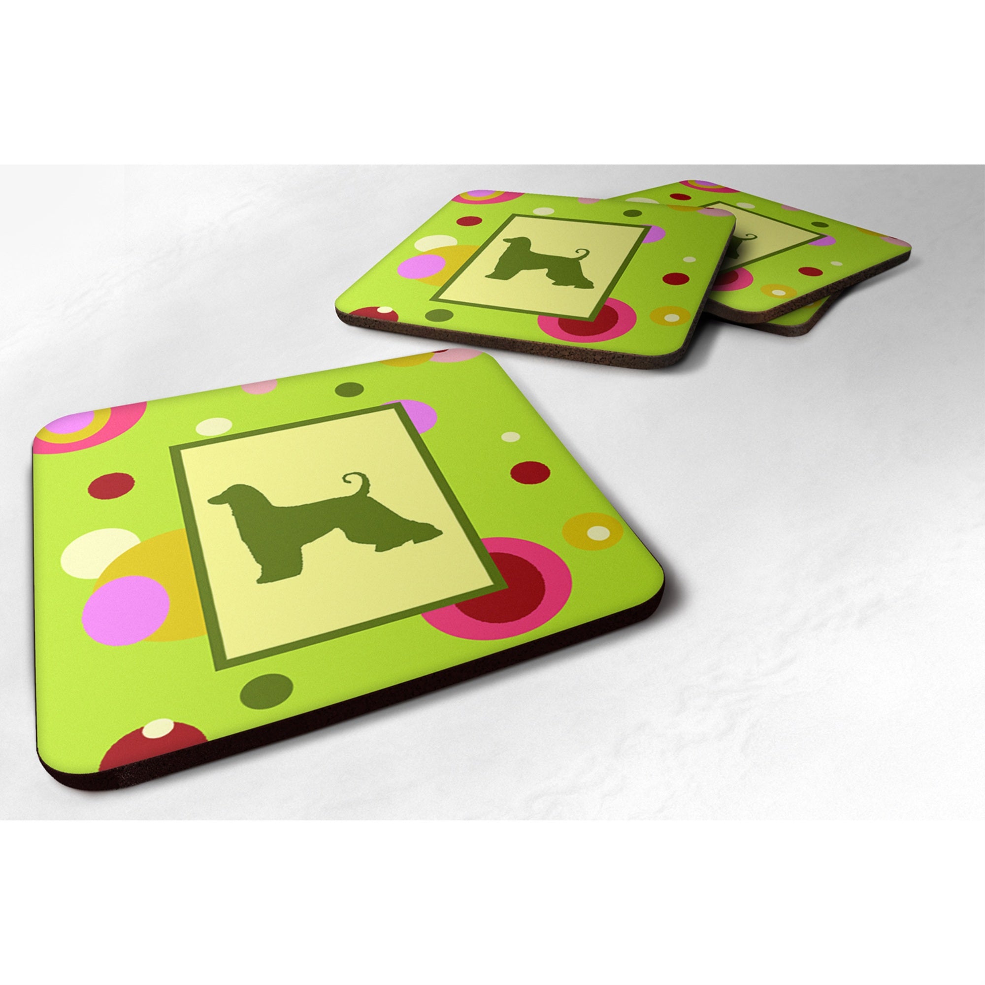 'Caroline'S Treasures Ck1002Fc Afghan Hound Foam Coasters (Set Of 4), 3.5'''' H X 3.5'''' W, Multicolor''