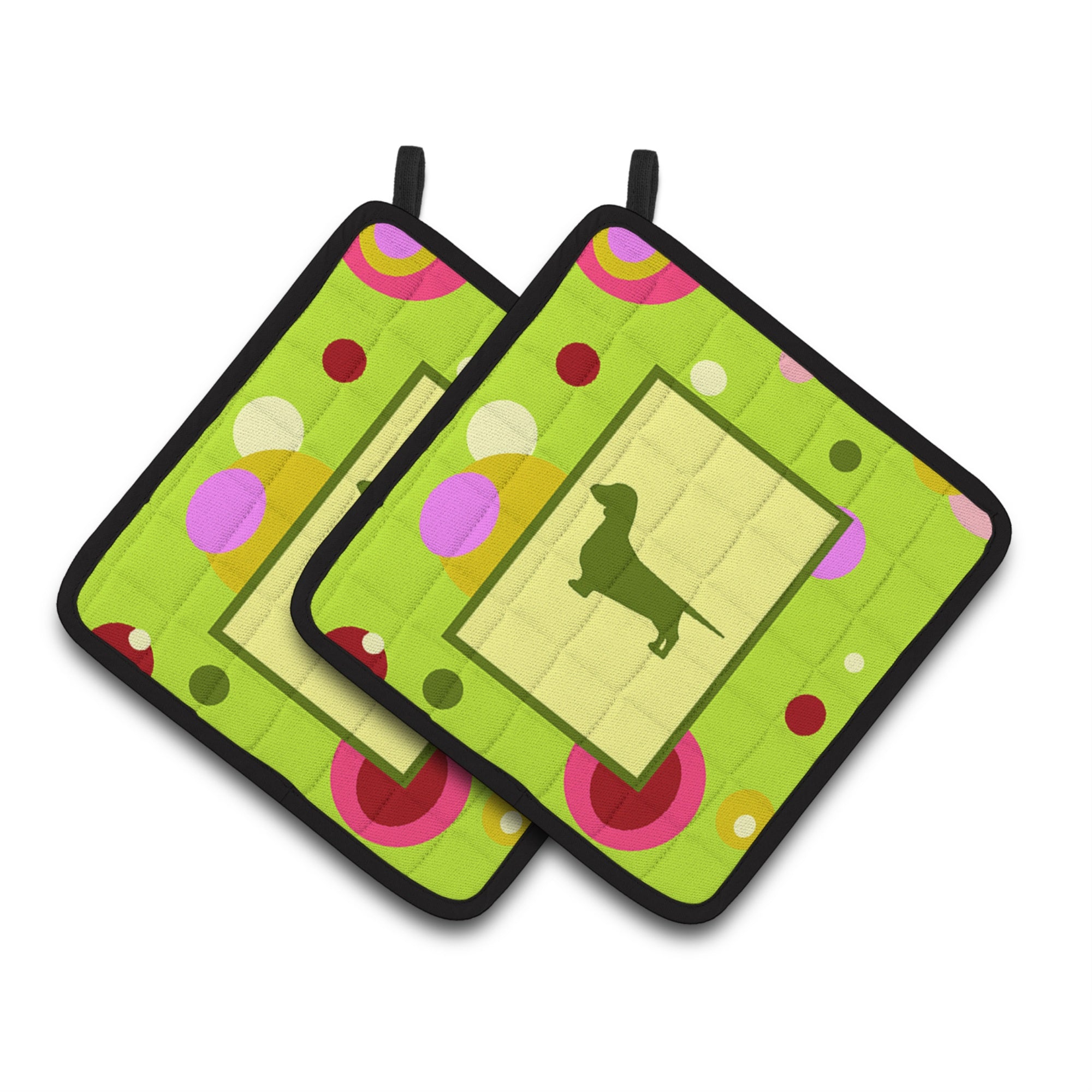 'Caroline'S Treasures Dachshund Pair Of Pot Holders Ck1024Pthd, 7.5Hx7.5W, Multicolor''