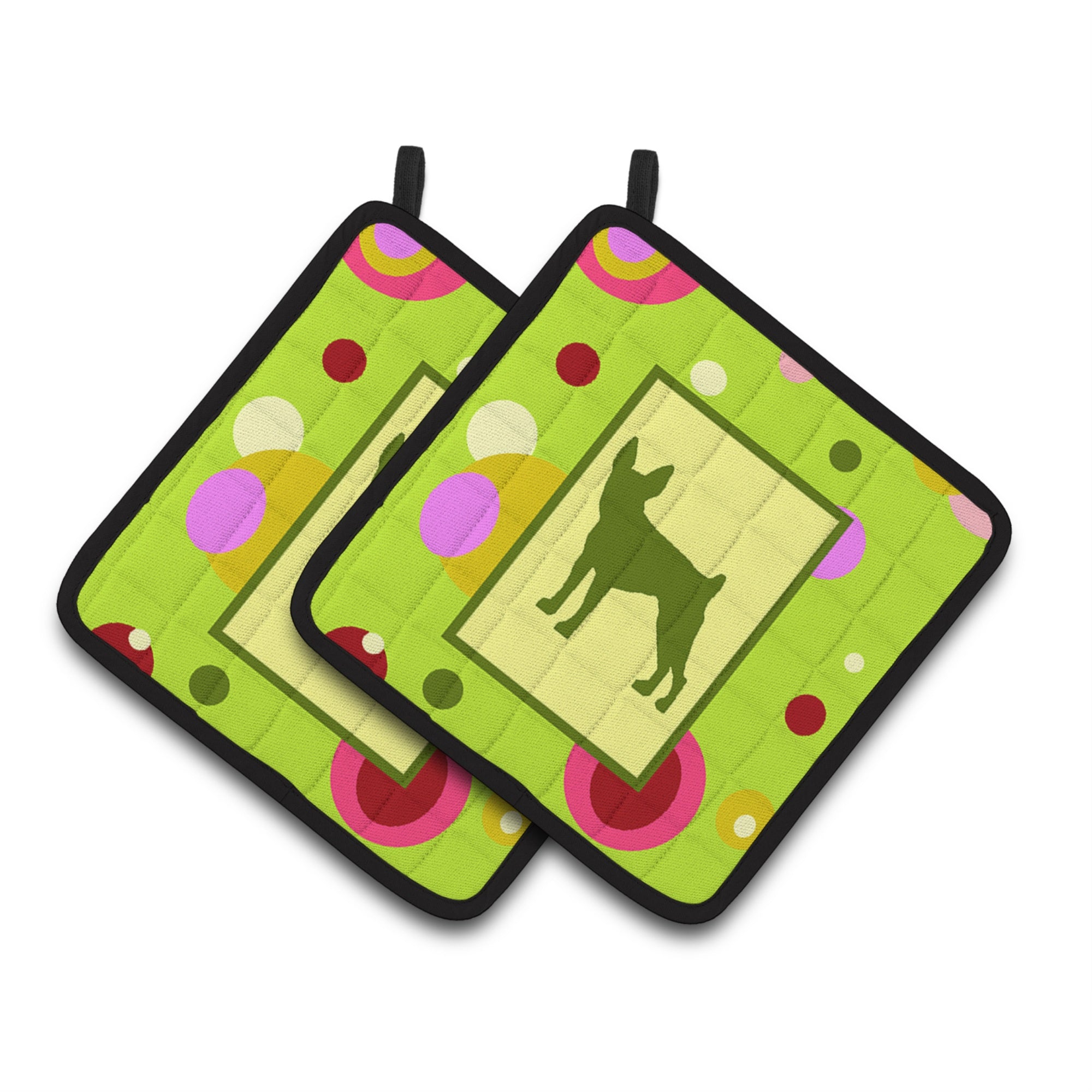 'Caroline'S Treasures Fox Terrier Pair Of Pot Holders Ck1085Pthd, 7.5Hx7.5W, Multicolor''