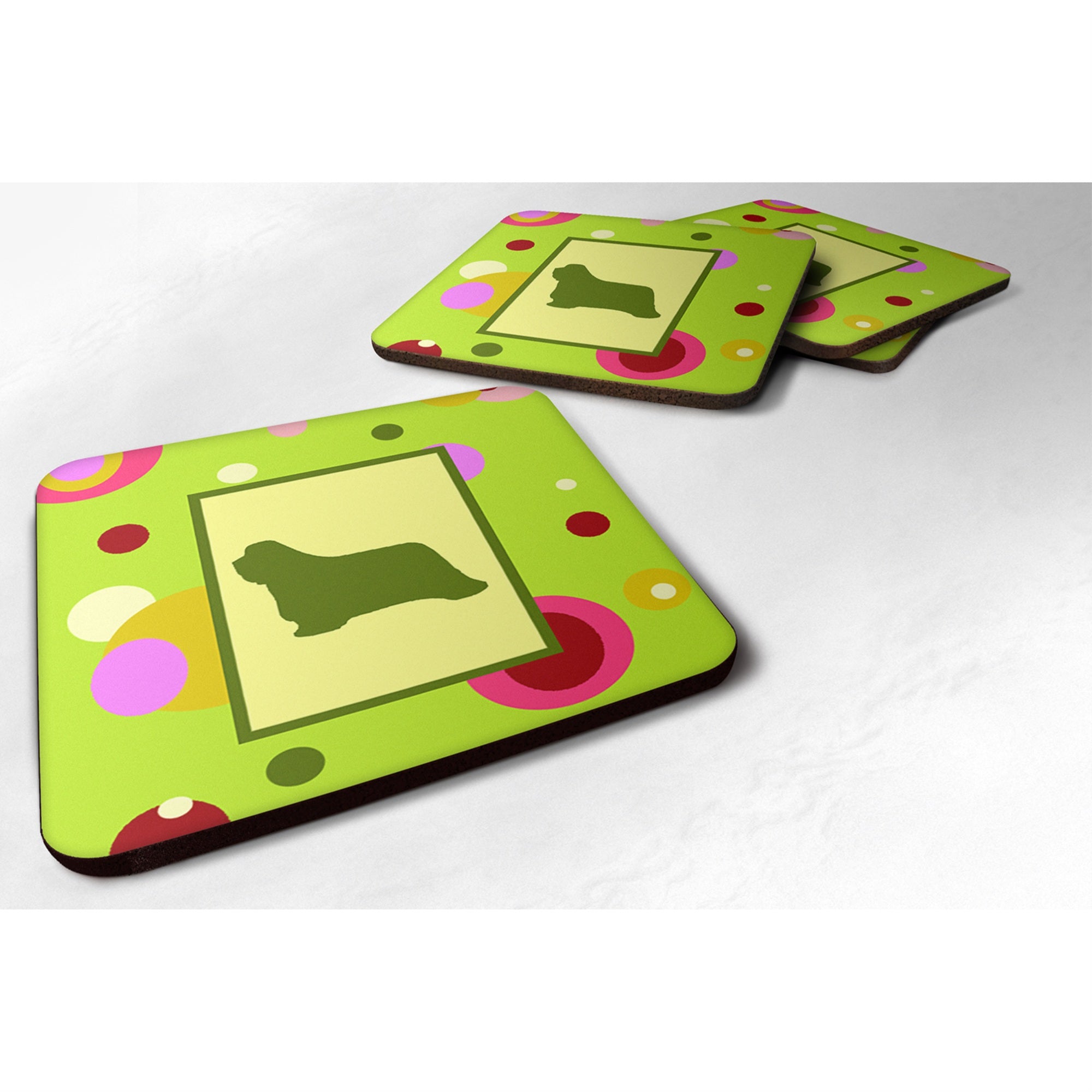 'Caroline'S Treasures Ck1112Fc Bearded Collie Foam Coasters (Set Of 4), 3.5'''' H X 3.5'''' W, Multicolor''