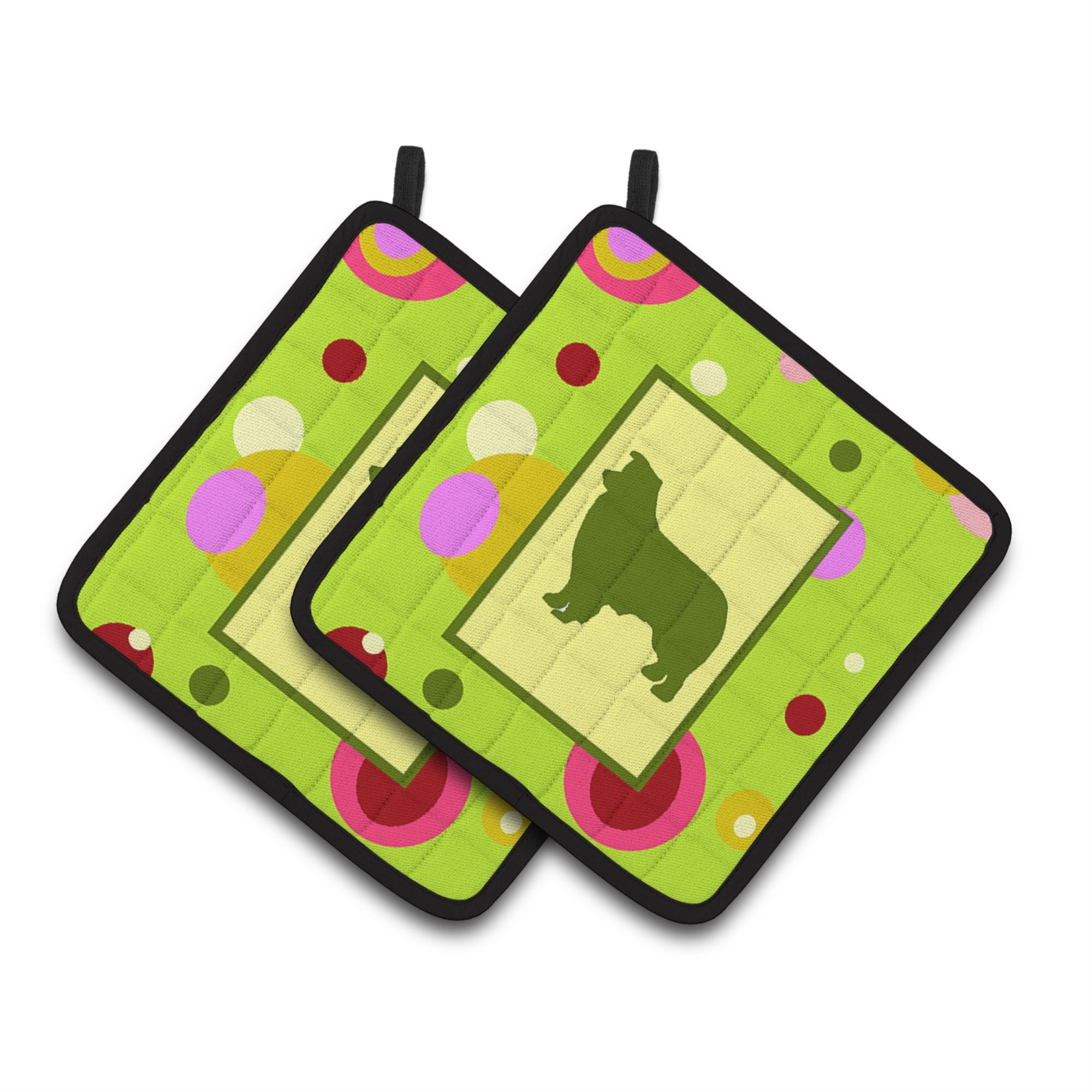 'Caroline'S Treasures Border Collie Pair Of Pot Holders Ck1119Pthd, 7.5Hx7.5W, Multicolor''