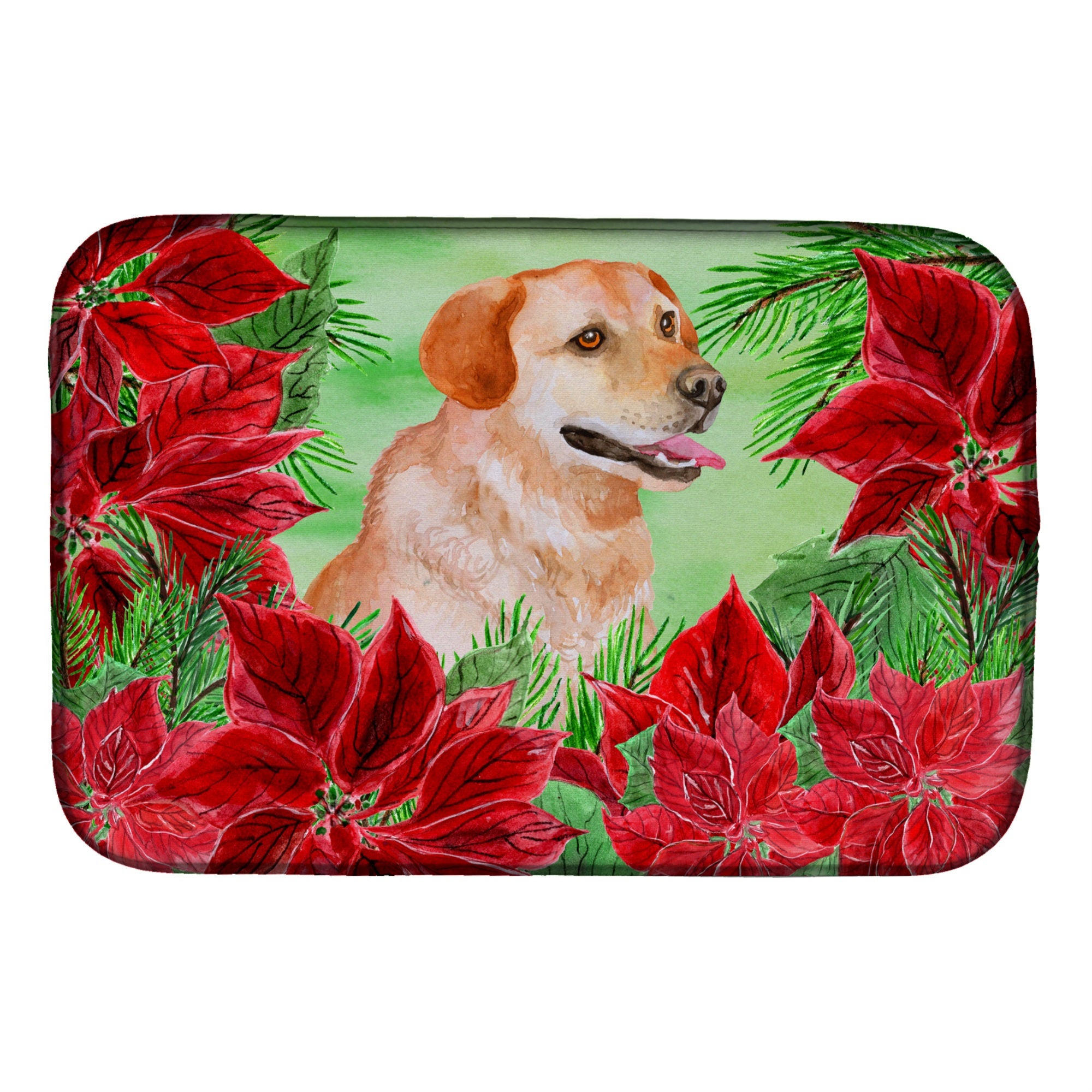 'Caroline'S Treasures Ck1361Ddm Dish Drying Mat, 14'''' X 21'''', Christmas Poinsettas''