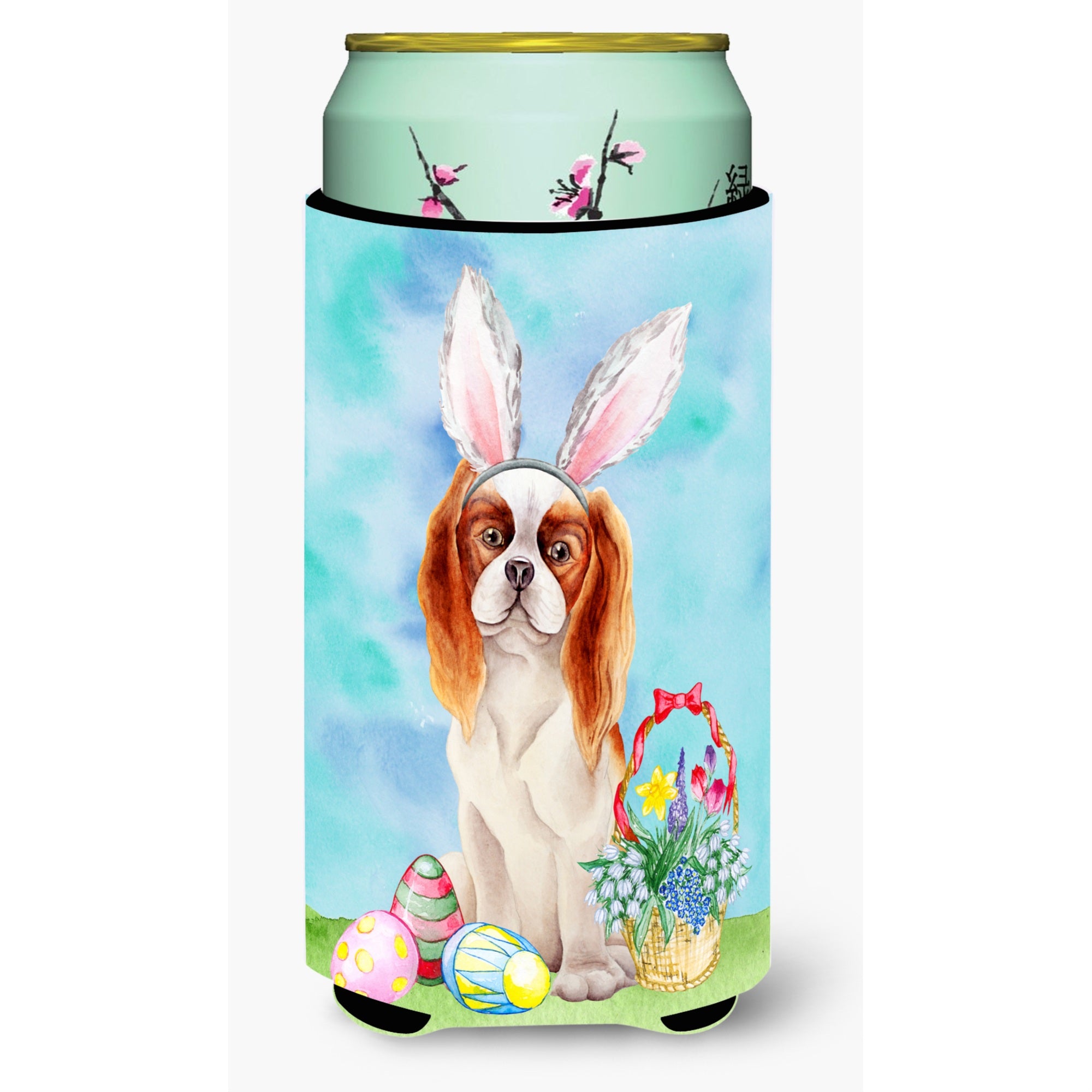 'Caroline'S Treasures Cavalier Spaniel Easter Bunny Decorative Can Hugger, Tall Boy, Multicolor''