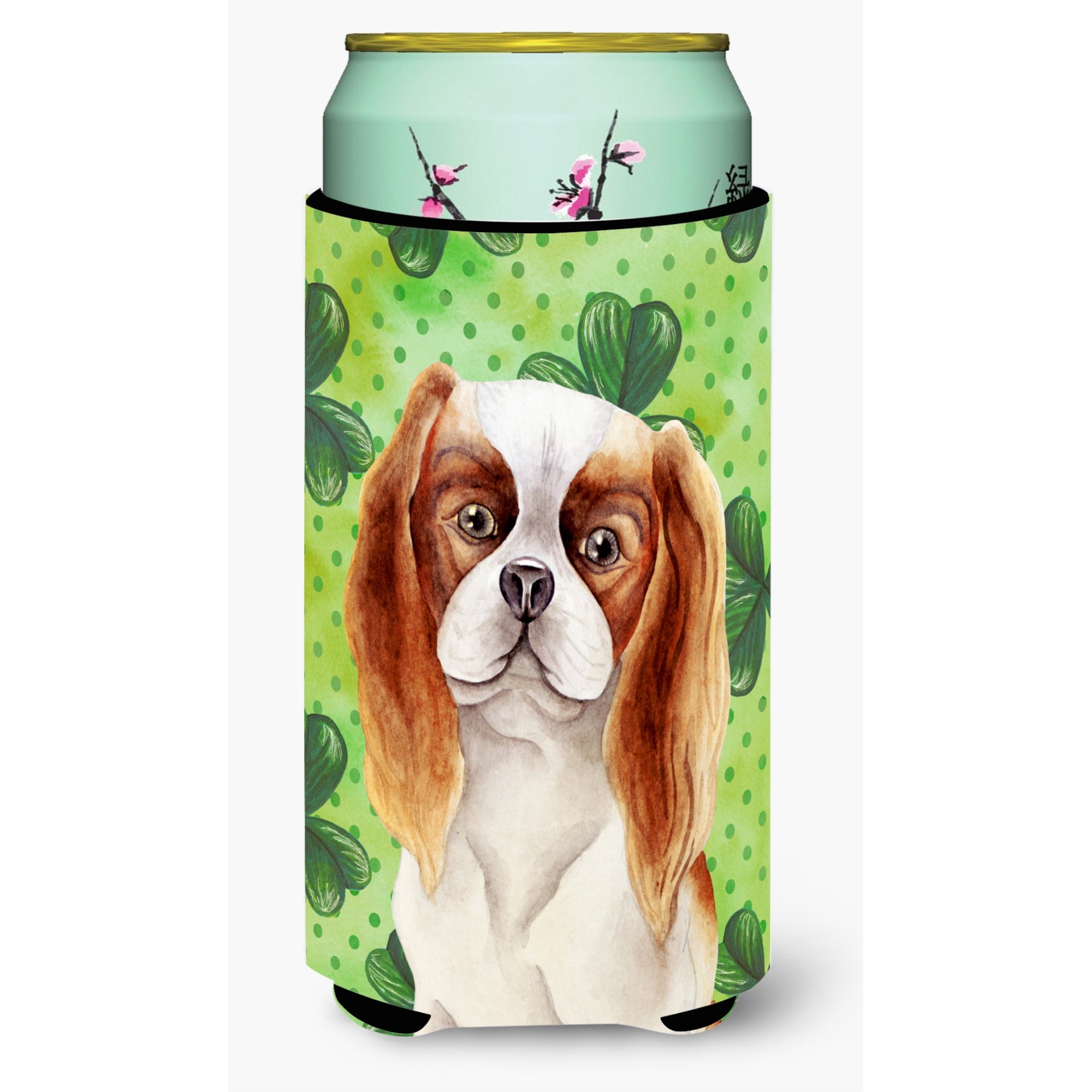 'Caroline'S Treasures Cavalier Spaniel Shamrocks Decorative Can Hugger, Tall Boy, Multicolor''