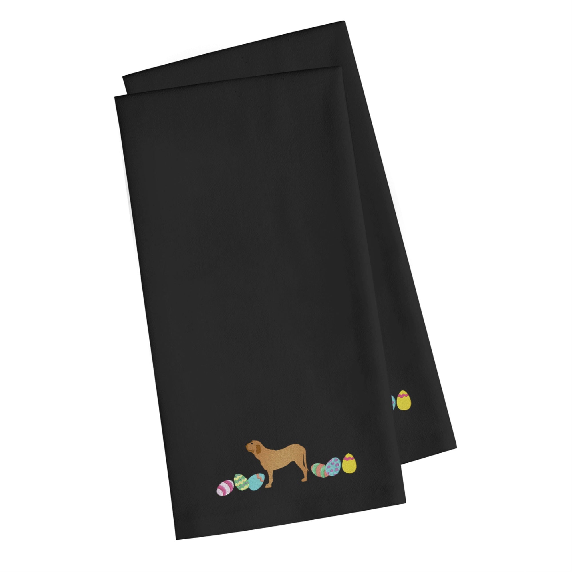 Caroline'S Treasures Ck1641Bktwe Fila Brasileiro Easter Black Embroidered Kitchen Towel Set Of 2