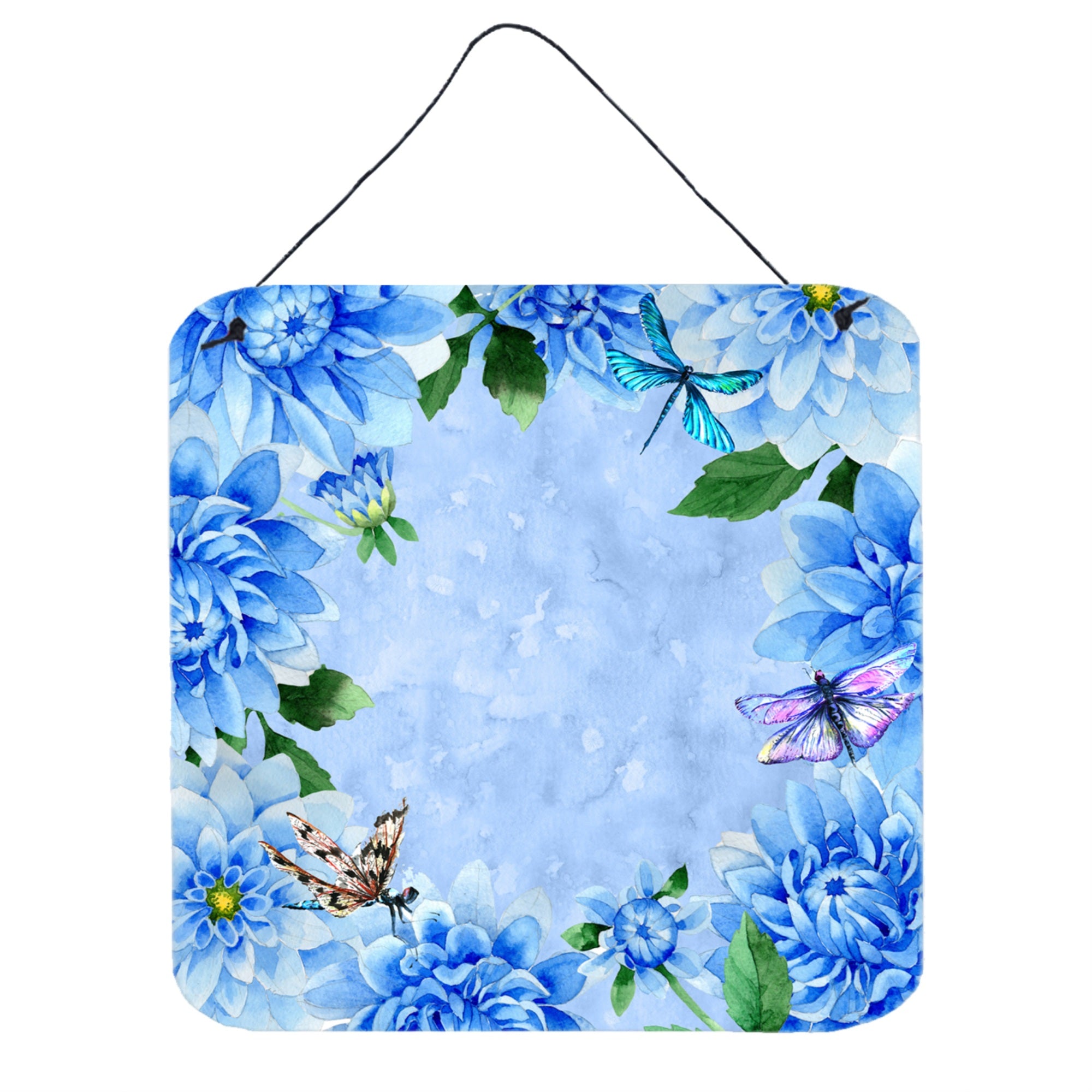 Caroline'S Treasures Blue Dahlias Door Hanging Prints Wall-Decor