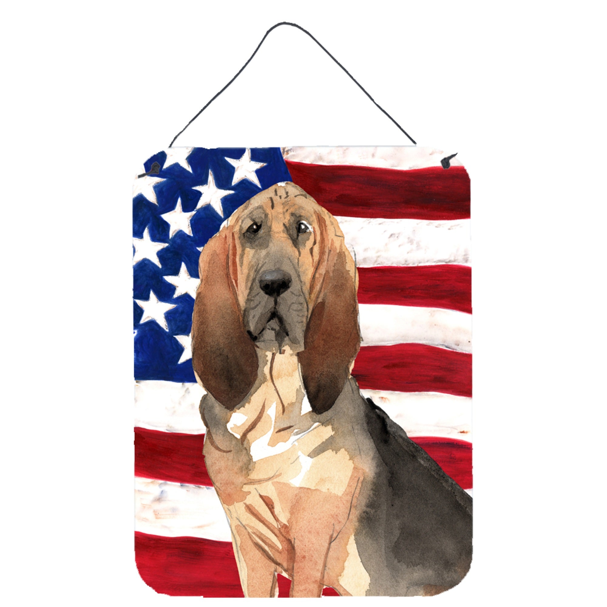 'Caroline'S Treasures Patriotic Usa Bloodhound Door Hanging Prints Wall-Decor, Multicolor''