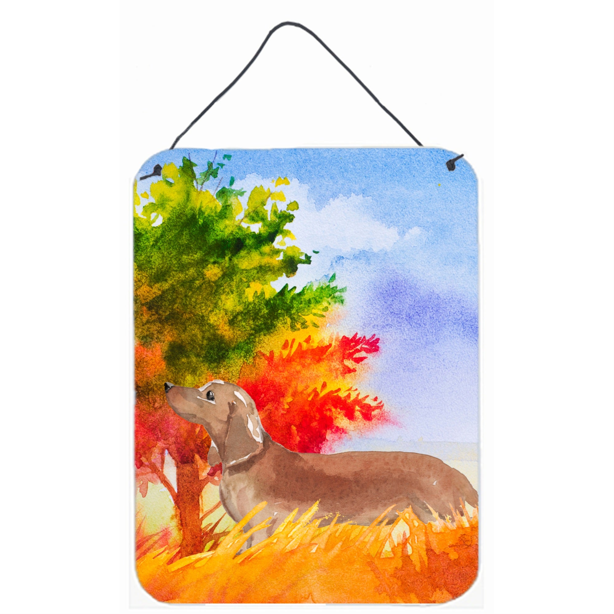 'Caroline'S Treasures Fall Red Dachshund Door Hanging Prints Wall-Decor, Multicolor''
