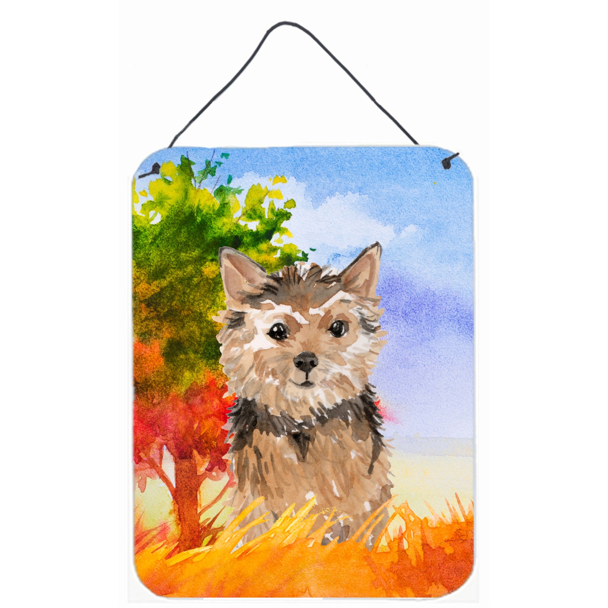 'Caroline'S Treasures Fall Norwich Terrier Door Hanging Prints Wall-Decor, Multicolor''