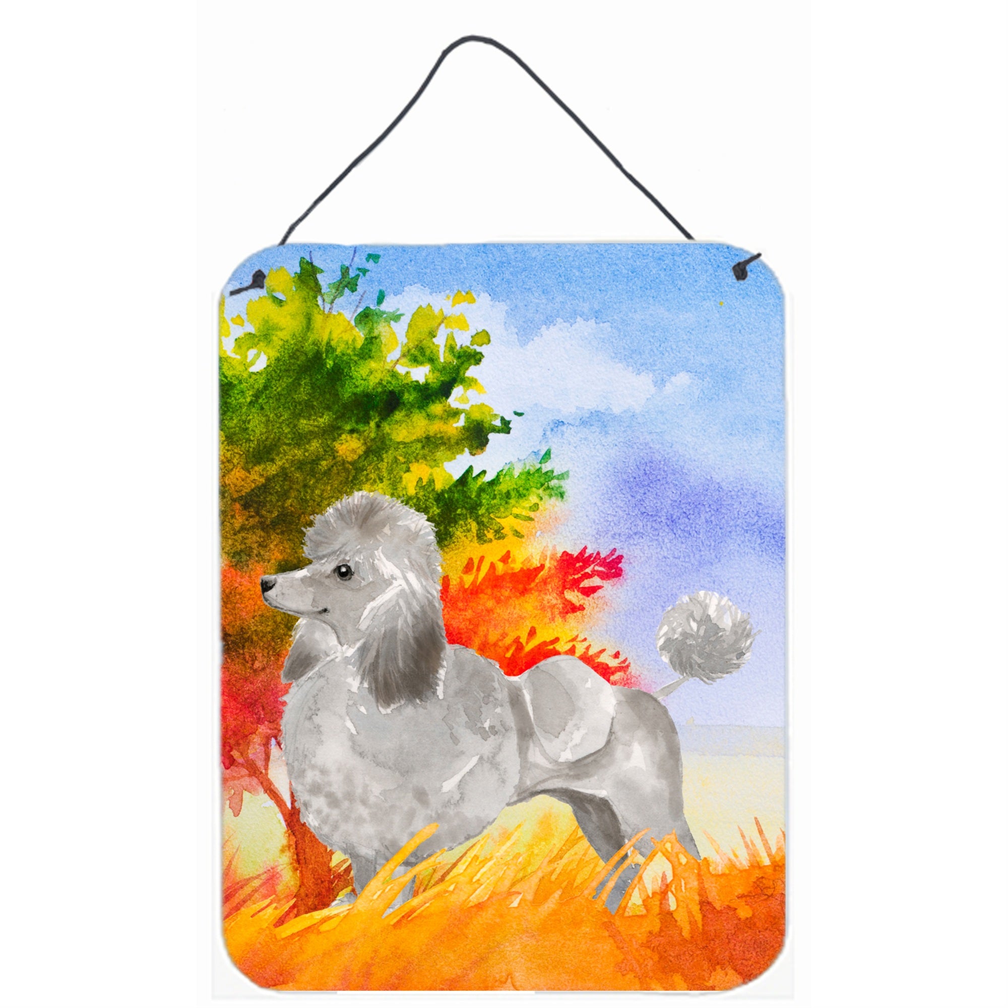 'Caroline'S Treasures Fall Silver Poodle Door Hanging Prints Wall-Decor, Multicolor''
