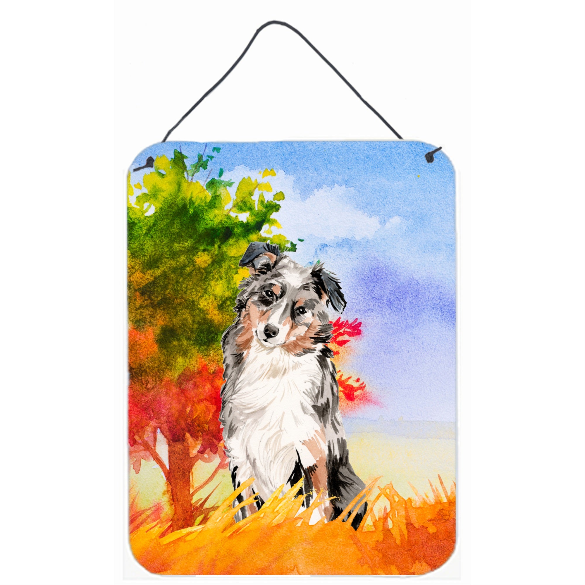 'Caroline'S Treasures Fall Australian Shepherd Door Hanging Prints Wall-Decor, Multicolor''