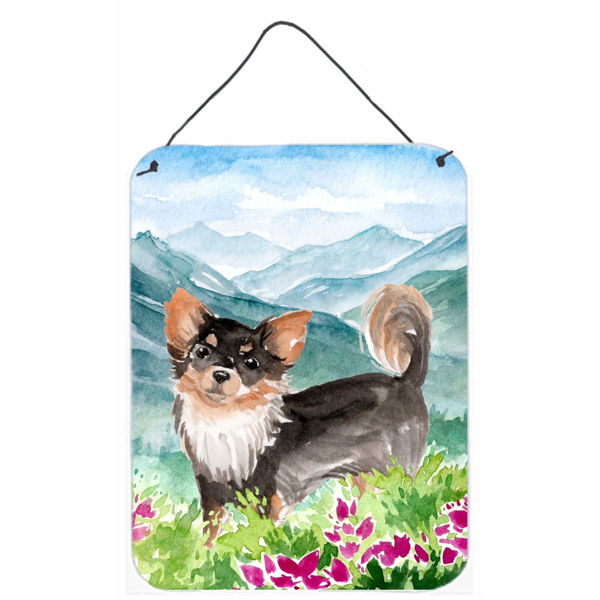 'Caroline'S Treasures Mountian Flowers Chihuahua Door Hanging Prints Wall-Decor, Multicolor''
