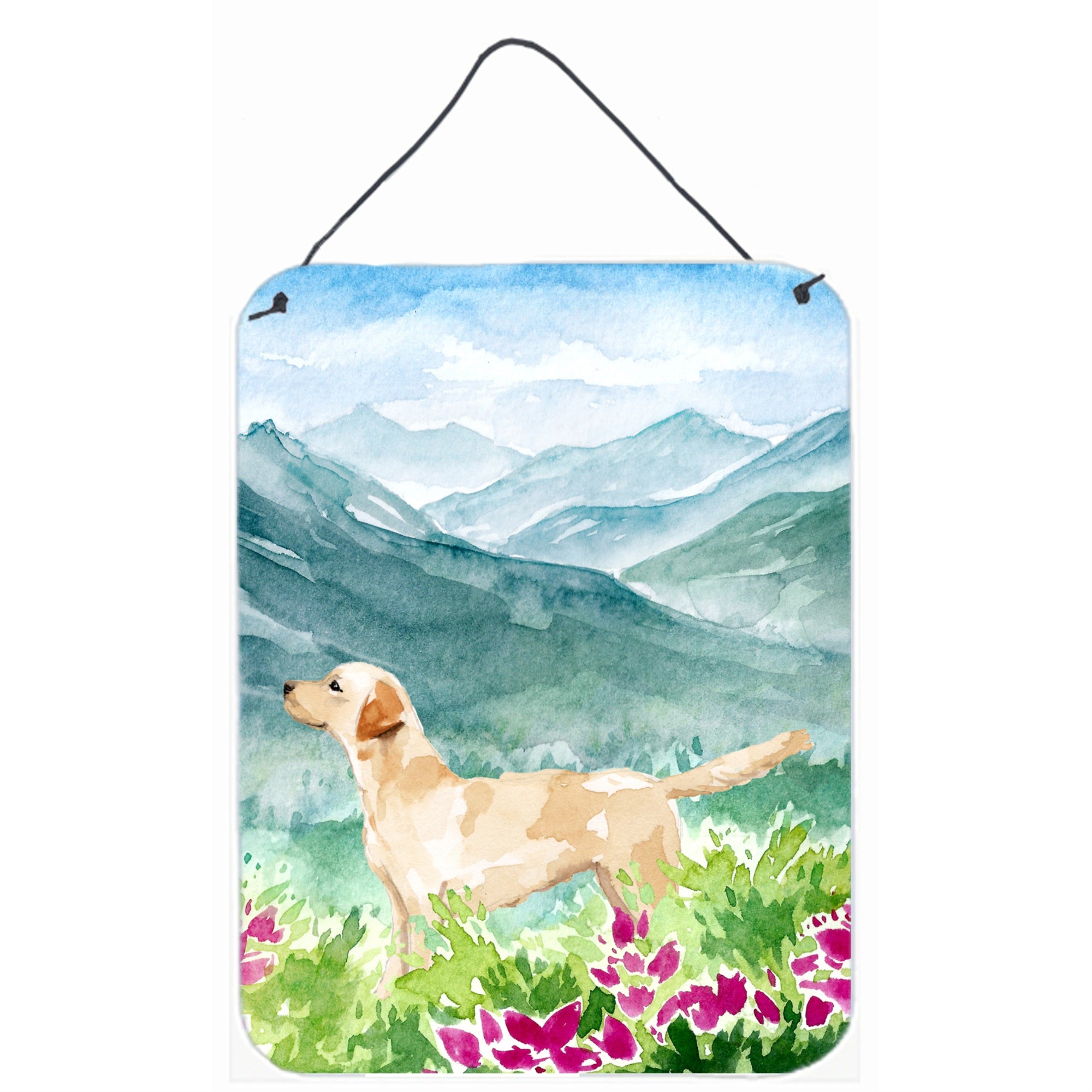 Caroline'S Treasures Mountian Flowers Yellow Labrador Door Hanging Prints Wall-Decor