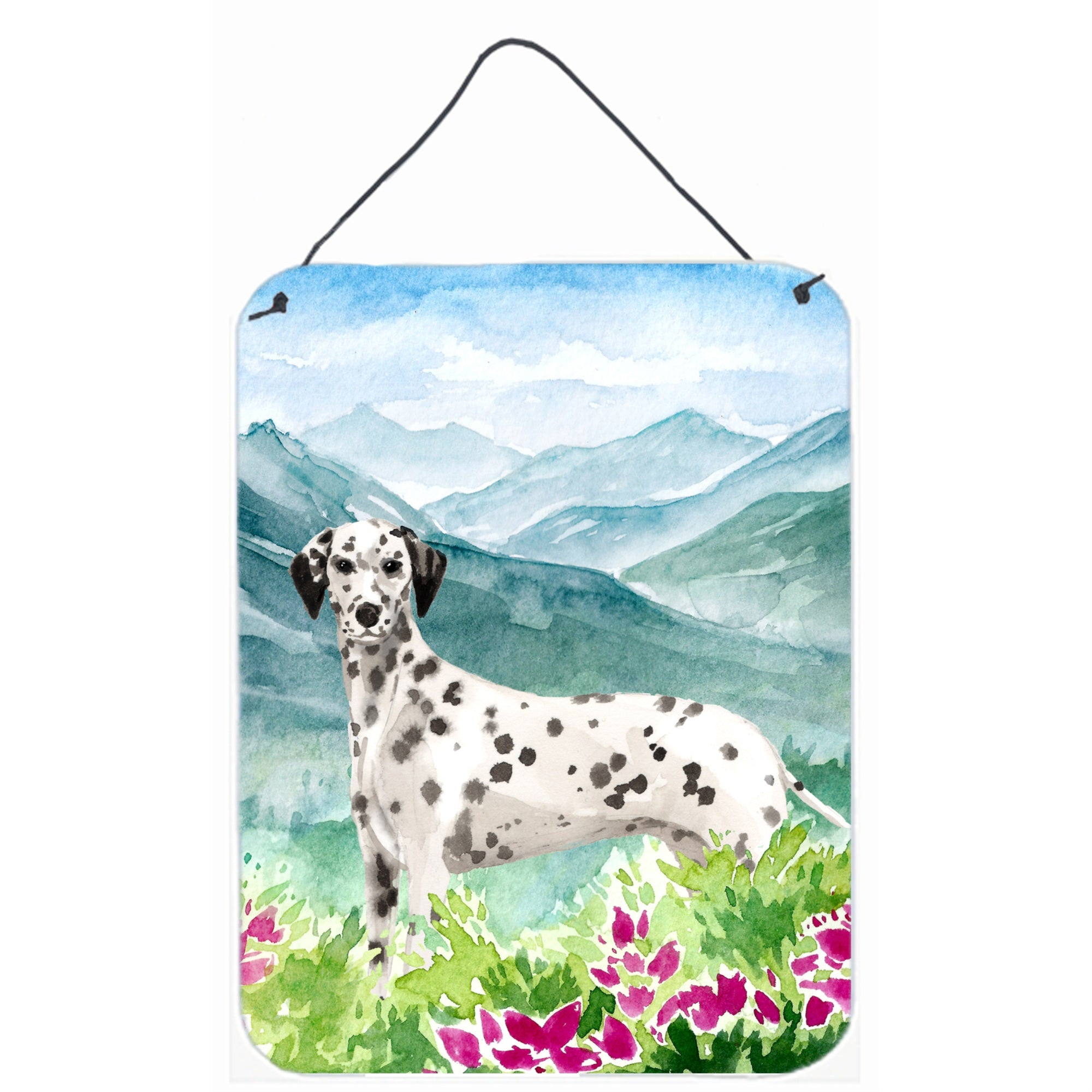 'Caroline'S Treasures Mountian Flowers Dalmatian Door Hanging Prints Wall-Decor, Multicolor''