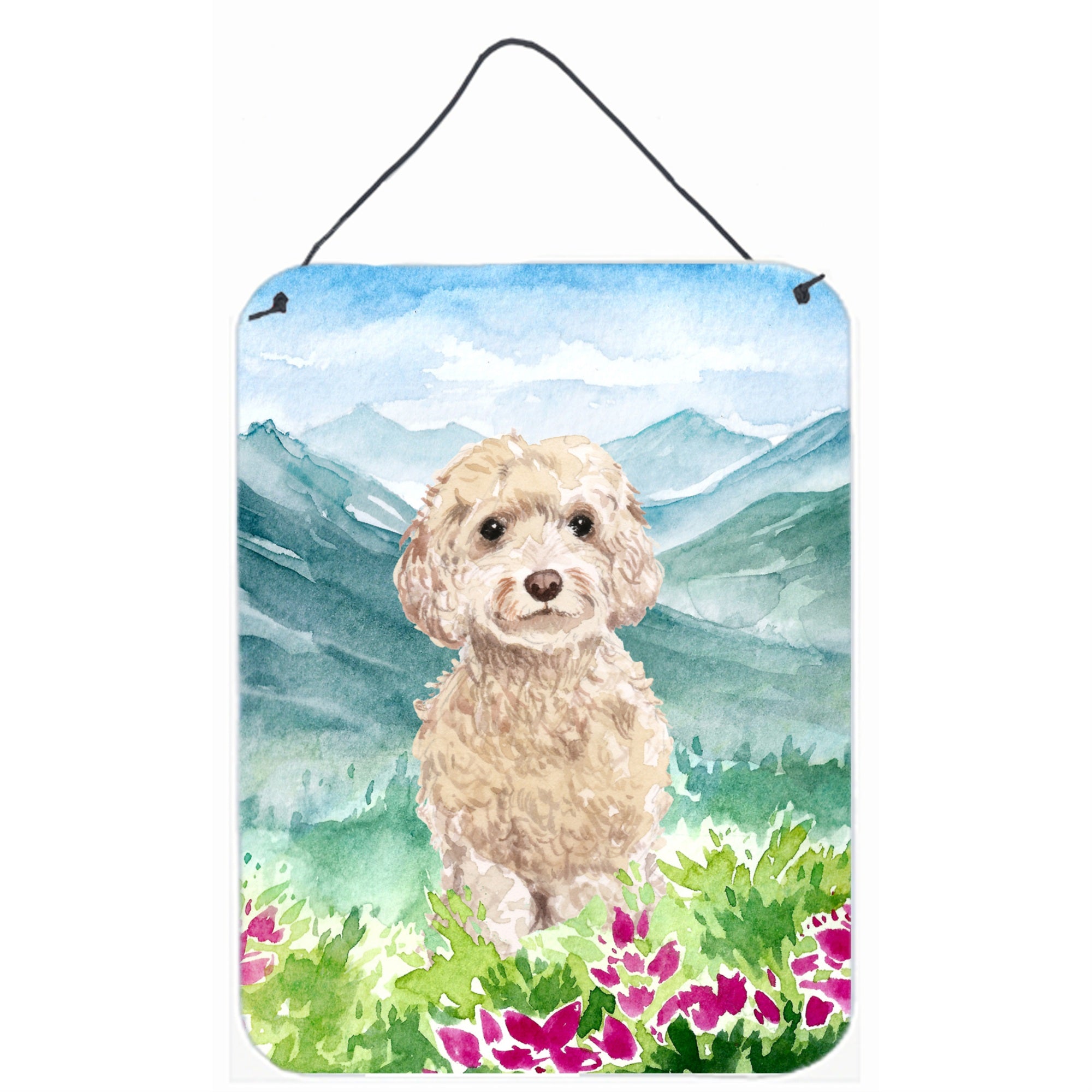'Caroline'S Treasures Mountian Flowers Goldendoodle Door Hanging Prints Wall-Decor, Multicolor''