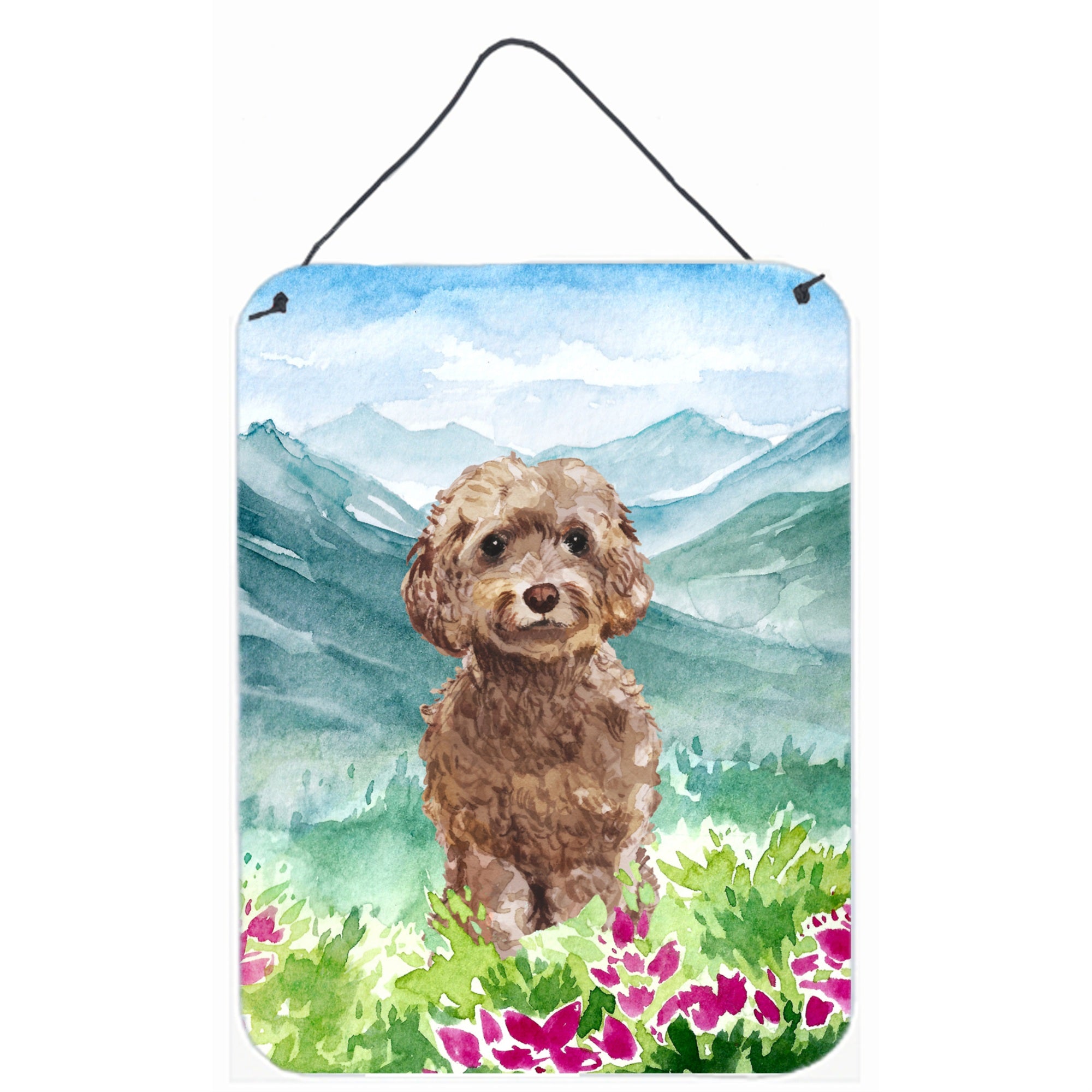 'Caroline'S Treasures Mountian Flowers Labradoodle Door Hanging Prints Wall-Decor, Multicolor''