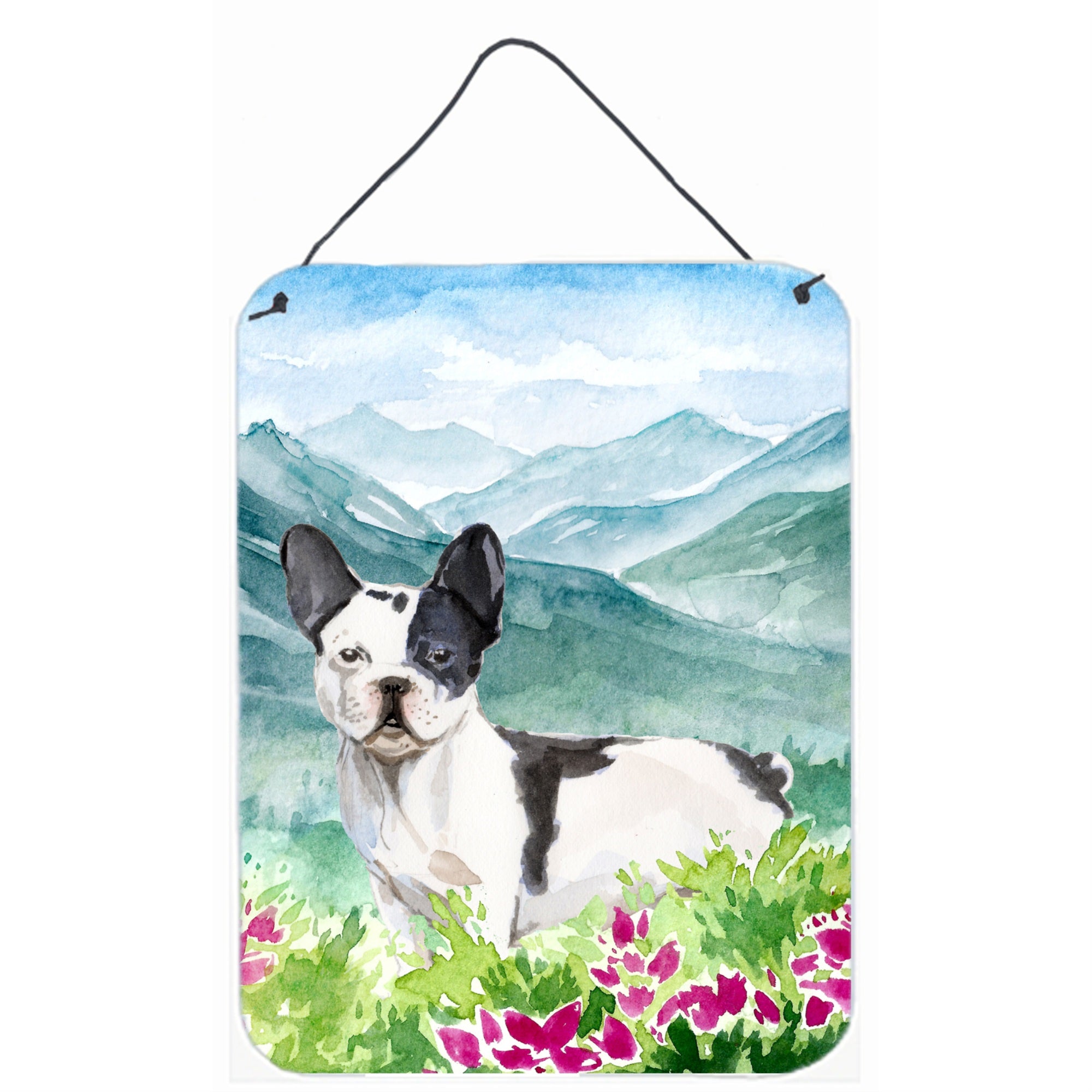 'Caroline'S Treasures Mountian Flowers French Bulldog Door Hanging Prints Wall-Decor, Multicolor''