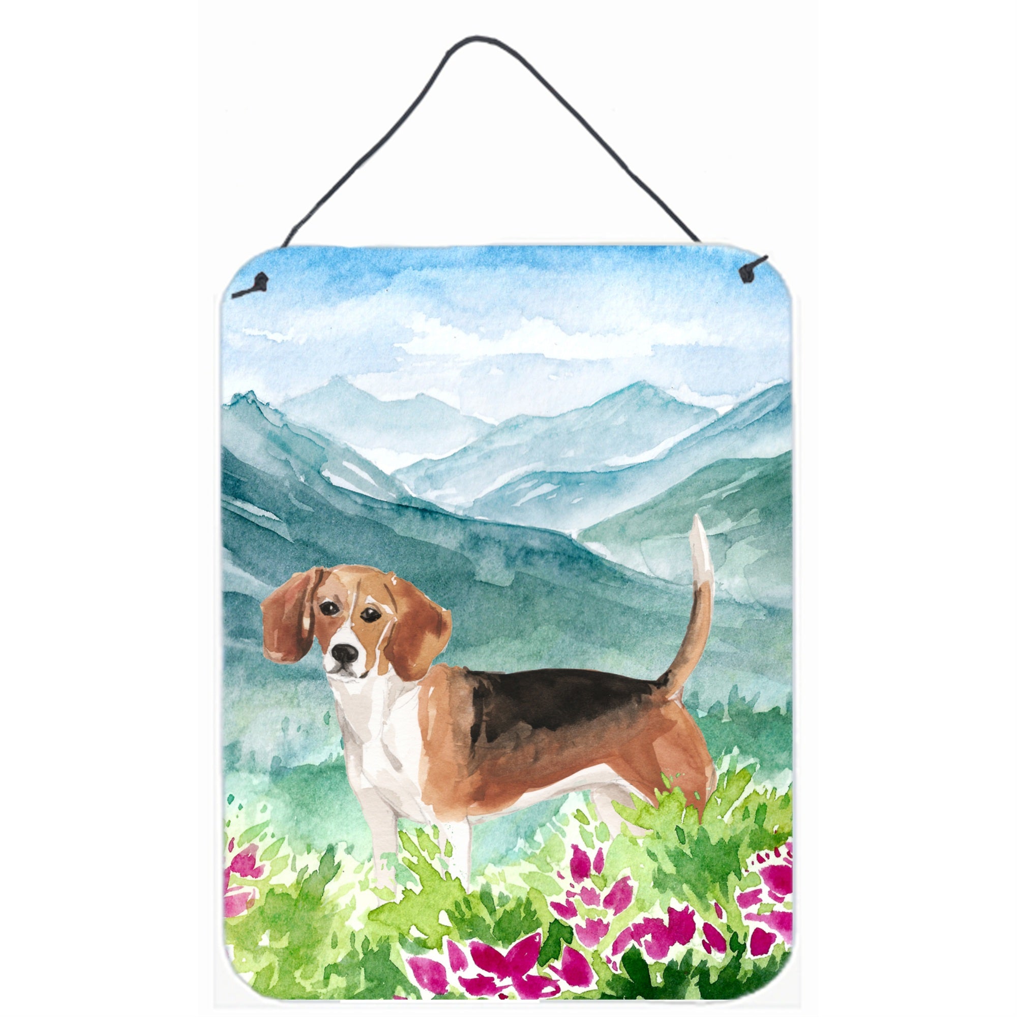 'Caroline'S Treasures Mountian Flowers Beagle Door Hanging Prints Wall-Decor, Multicolor''