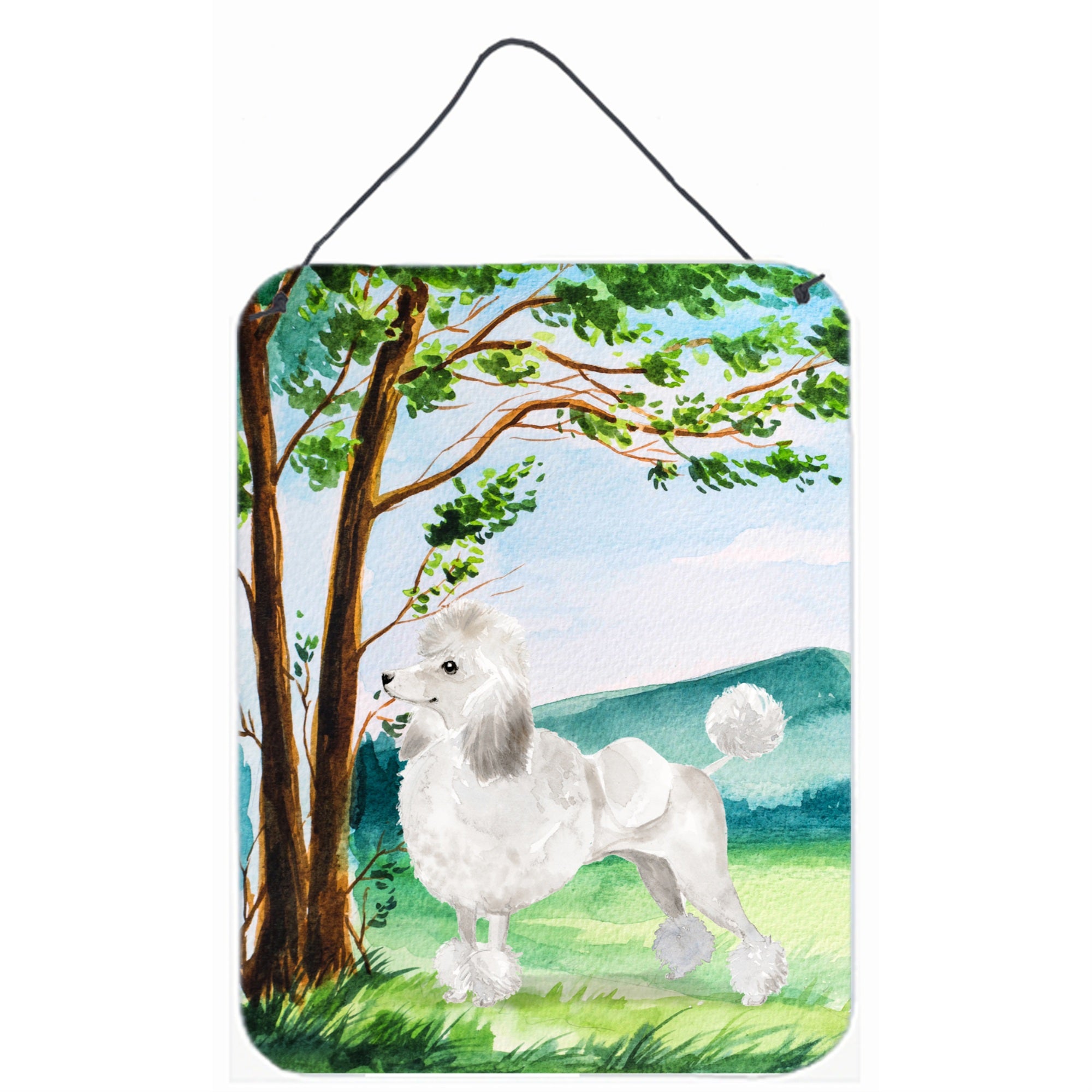 Caroline'S Treasures Under The Tree White Poodle Door Hanging Prints Wall-Decor