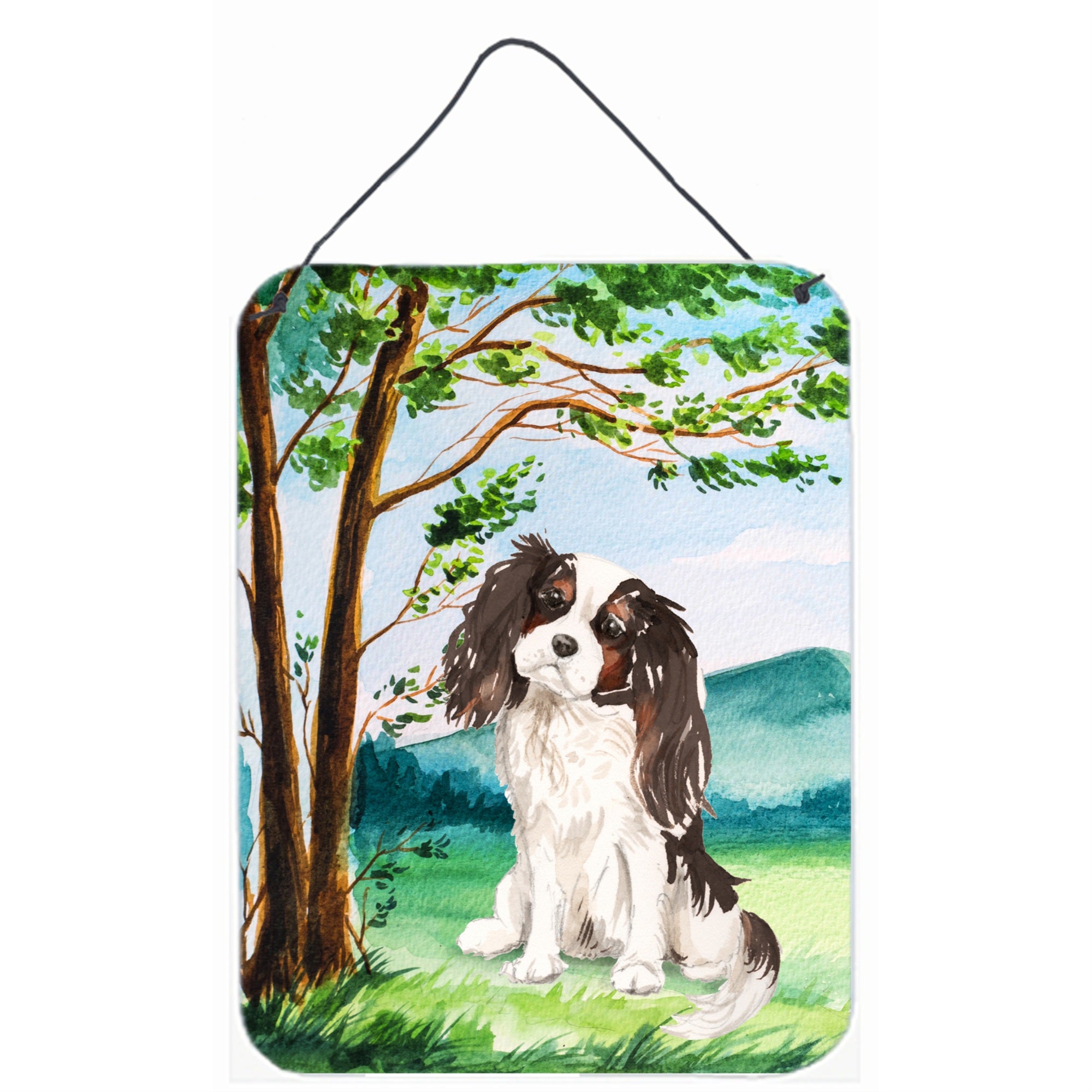 'Caroline'S Treasures Under The Tree Tricolor Cavalier Spaniel Door Hanging Prints Wall-Decor, Multicolor''
