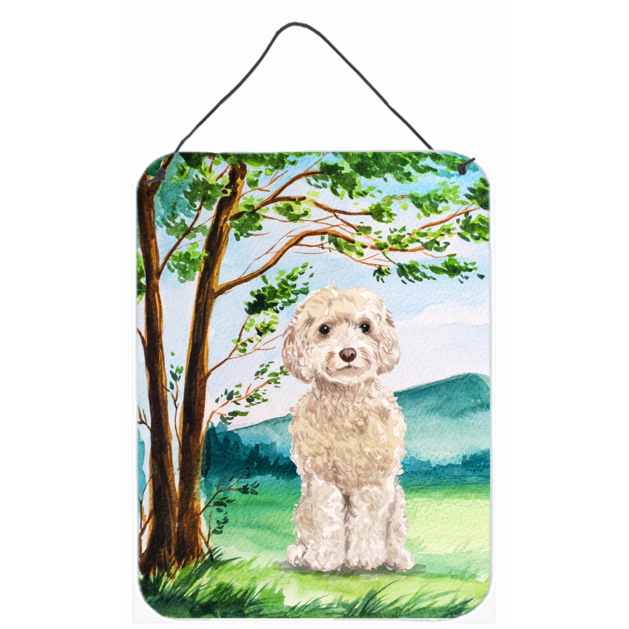 'Caroline'S Treasures Under The Tree Goldendoodle Door Hanging Prints Wall-Decor, Multicolor''