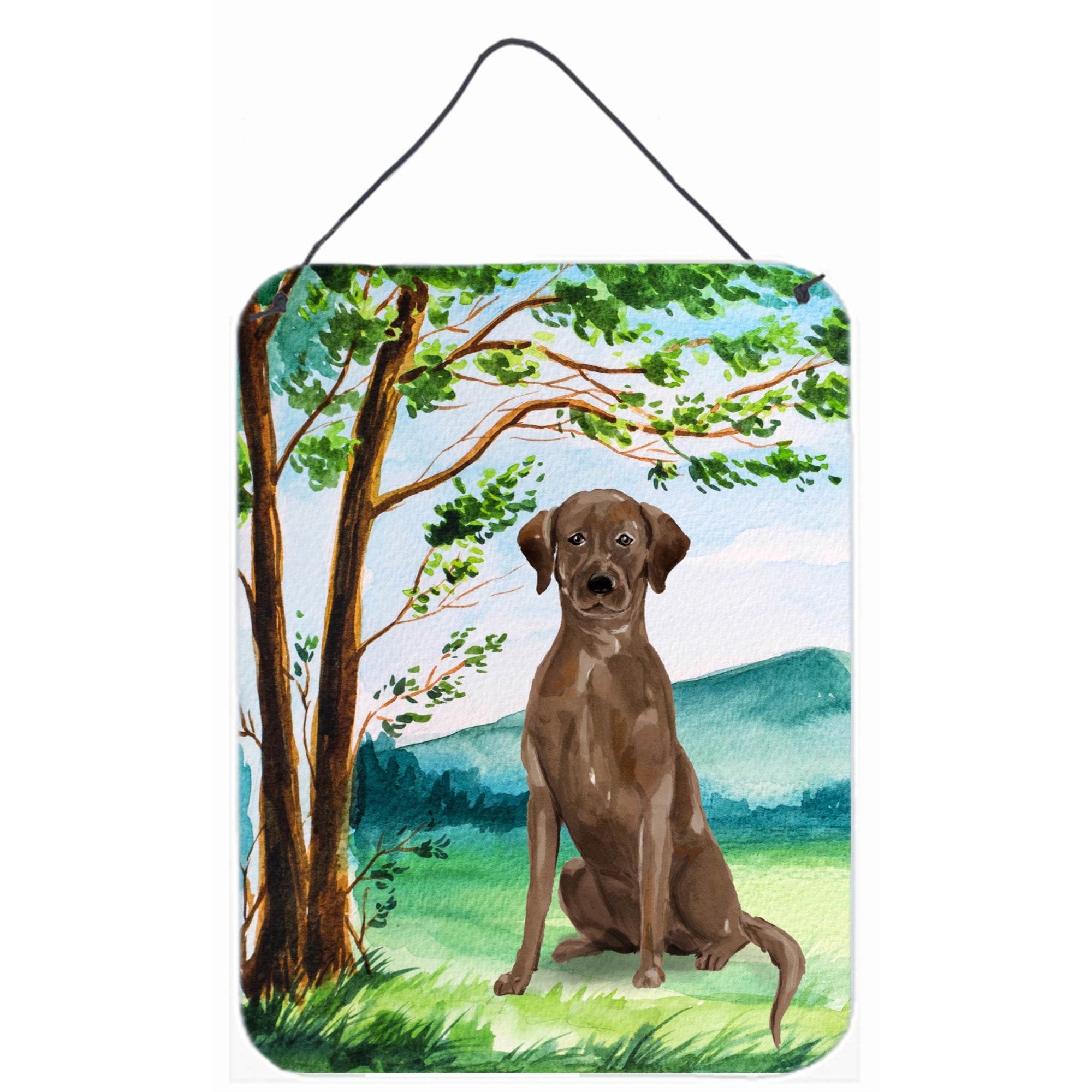 'Caroline'S Treasures Under The Tree Chocolate Labrador Door Hanging Prints Wall-Decor, Multicolor''