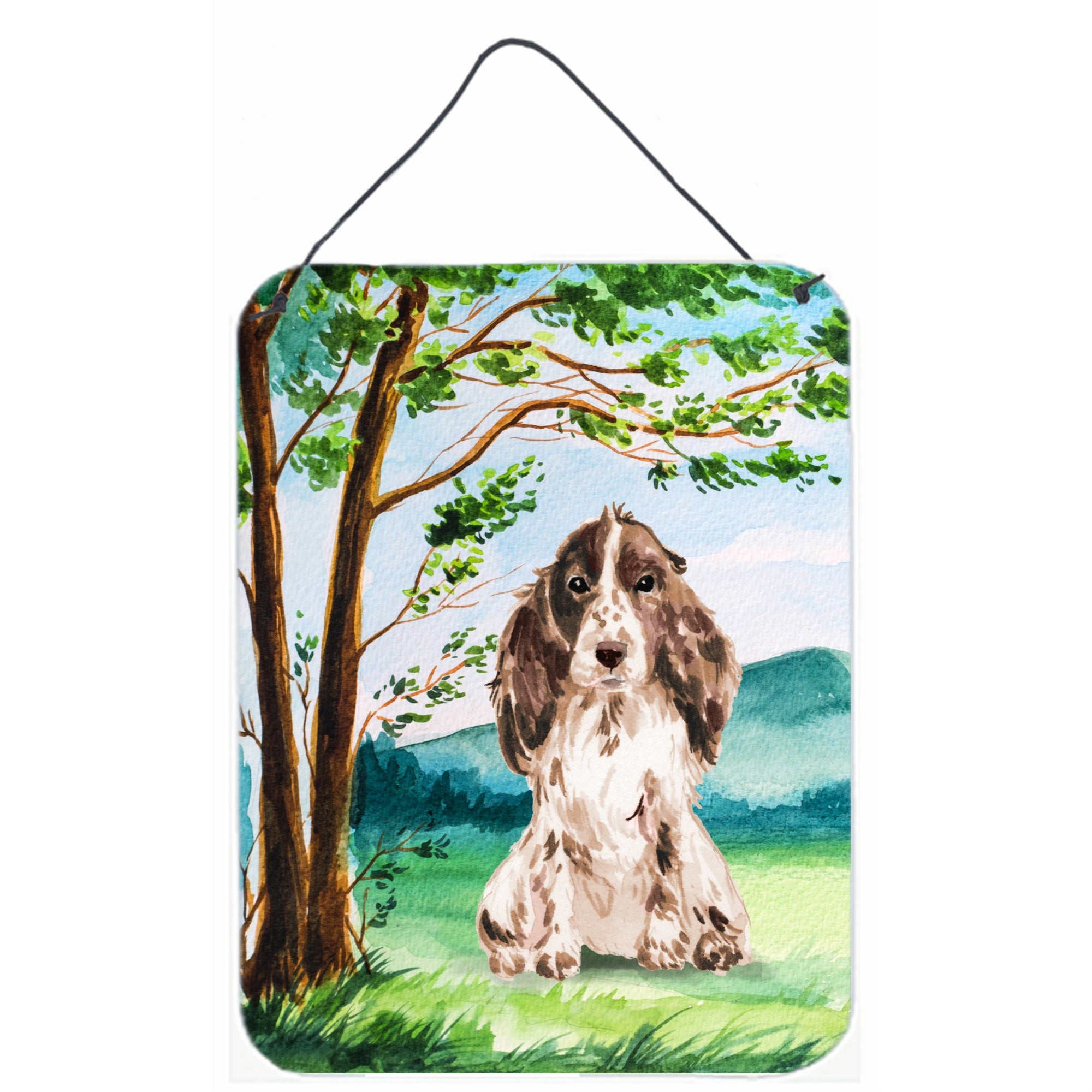 'Caroline'S Treasures Under The Tree Chocolate Parti Cocker Spaniel Door Hanging Prints Wall-Decor, Multicolor''